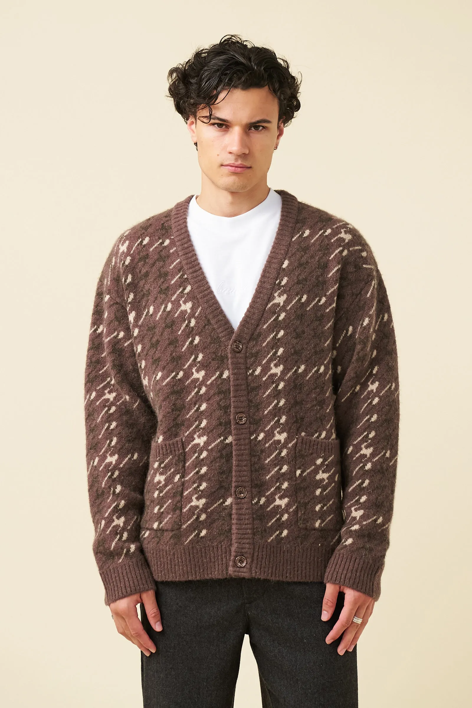 RONNIE MOHAIR CARDIGAN - BROWN