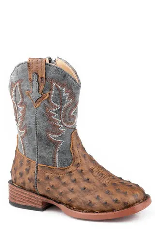 Roper Boys Bumps Brown Fuax Leather Cowboy Boots 09-017-1900-3436/09-018-1900-3436