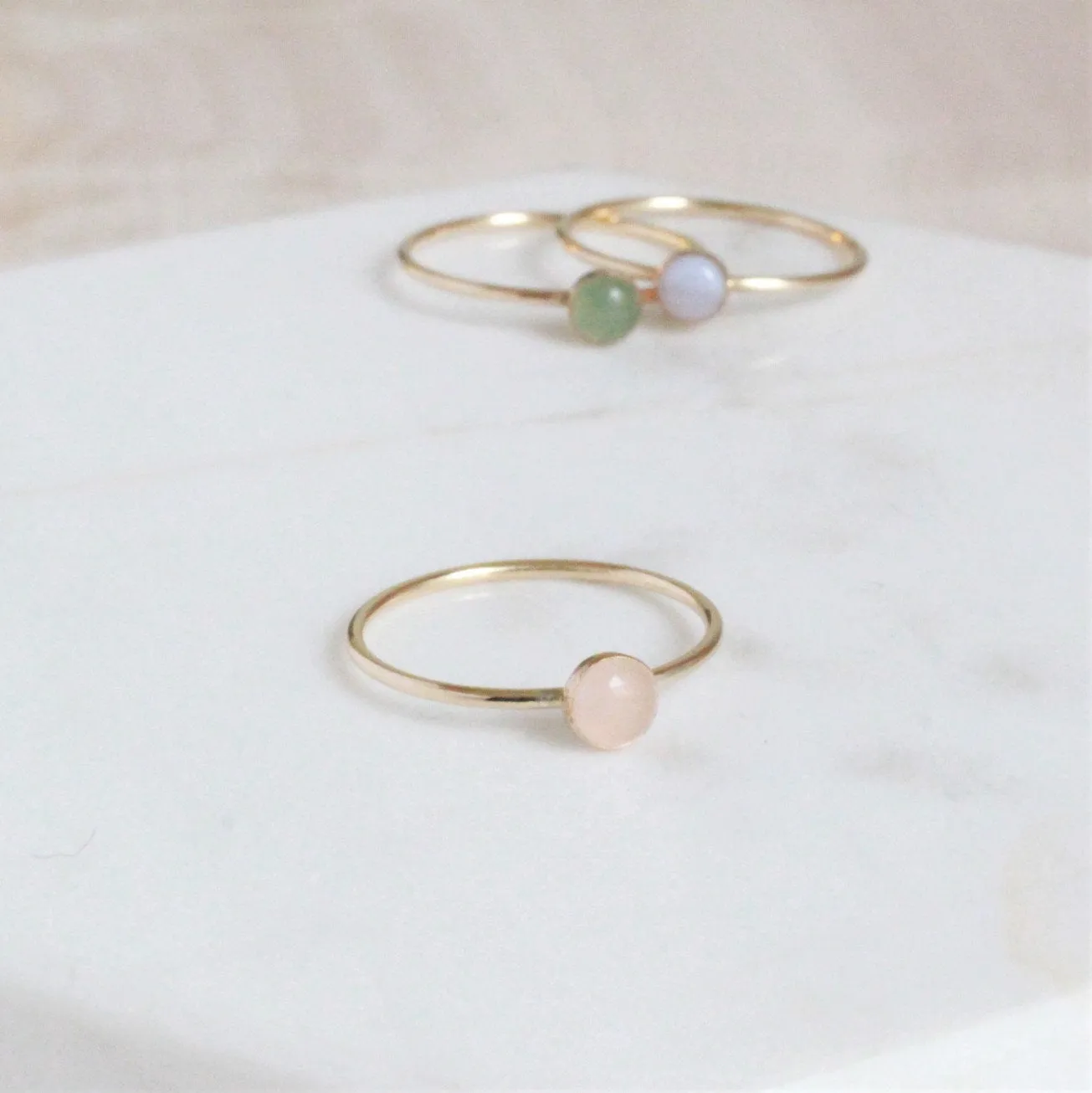 Rose Quartz Minimalist 4mm Ring