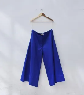 Royal blue flared twill pants