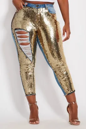 Royal Radiance Sequin Jeans