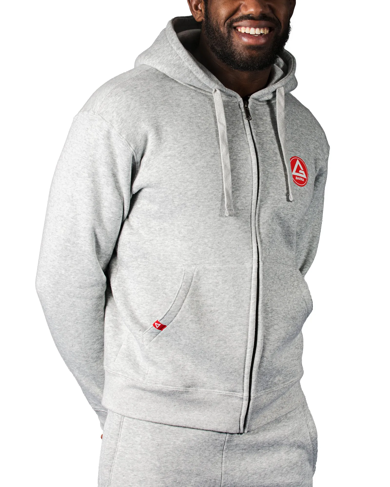 RS Classic Mens Zip Up Hoodie - Heather Grey