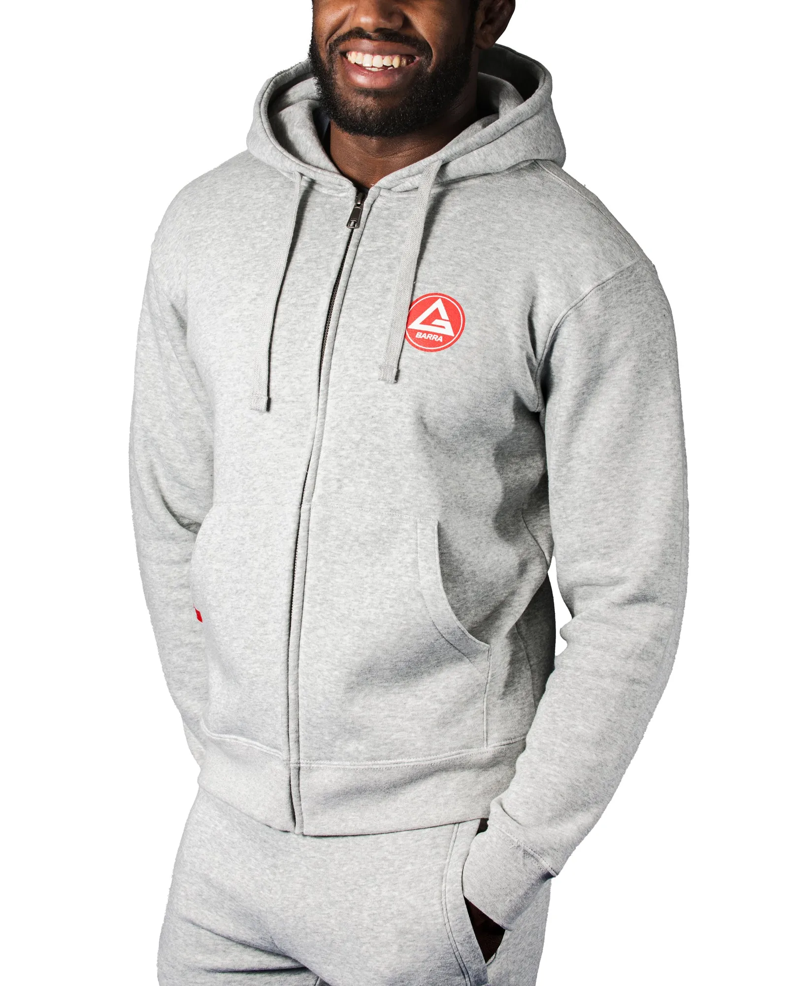 RS Classic Mens Zip Up Hoodie - Heather Grey