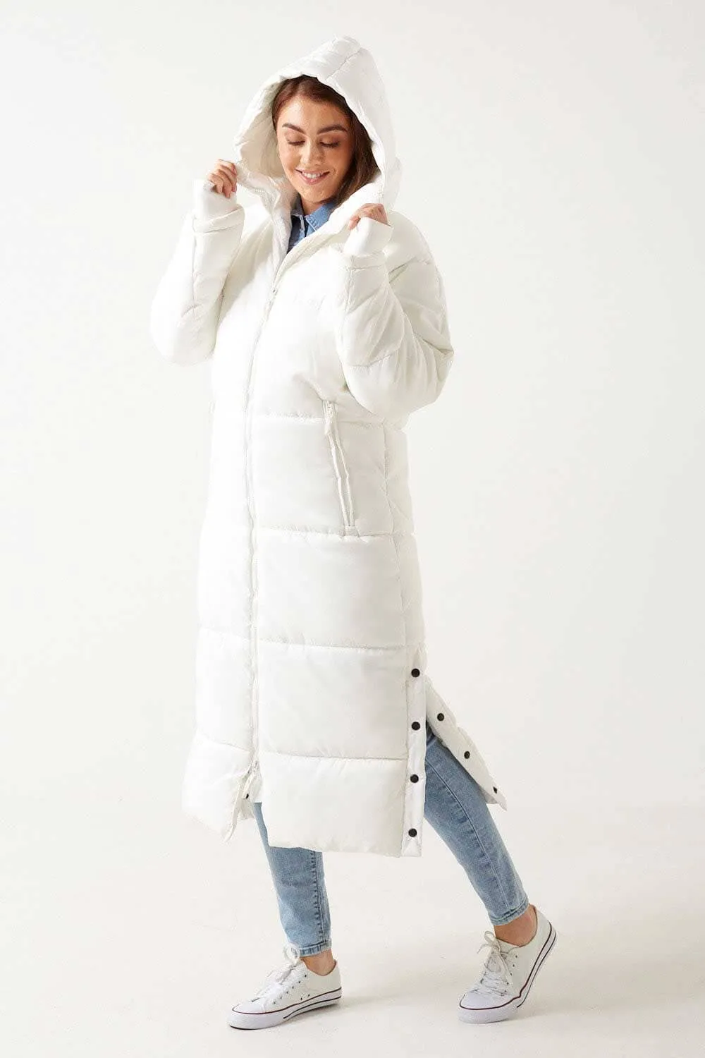 RSG Women's Hooded Longline Puffer Jacket