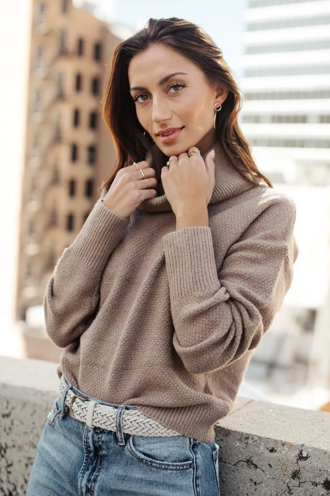 Rubie Turtleneck Sweater in Mocha - FINAL SALE