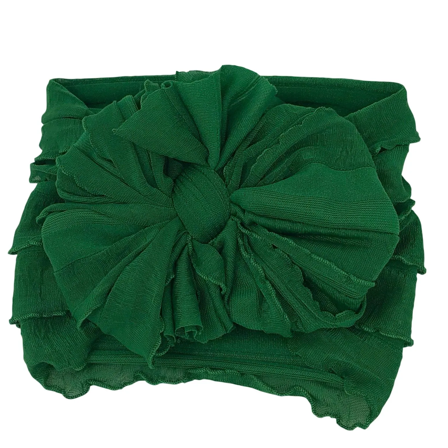 Ruffled Headband- Christmas Green