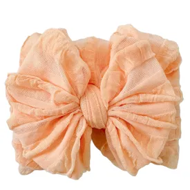 Ruffled Headband- Peach