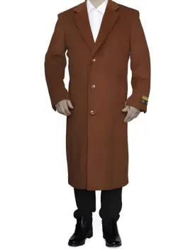 Rust Ankle length Wool Top Coat/Overcoat | Winter men's Topcoat Sale