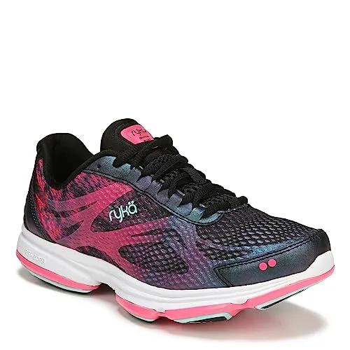 Ryka Women's Devotion Plus 2 Walking Shoe, Black Pink, 8 M, US