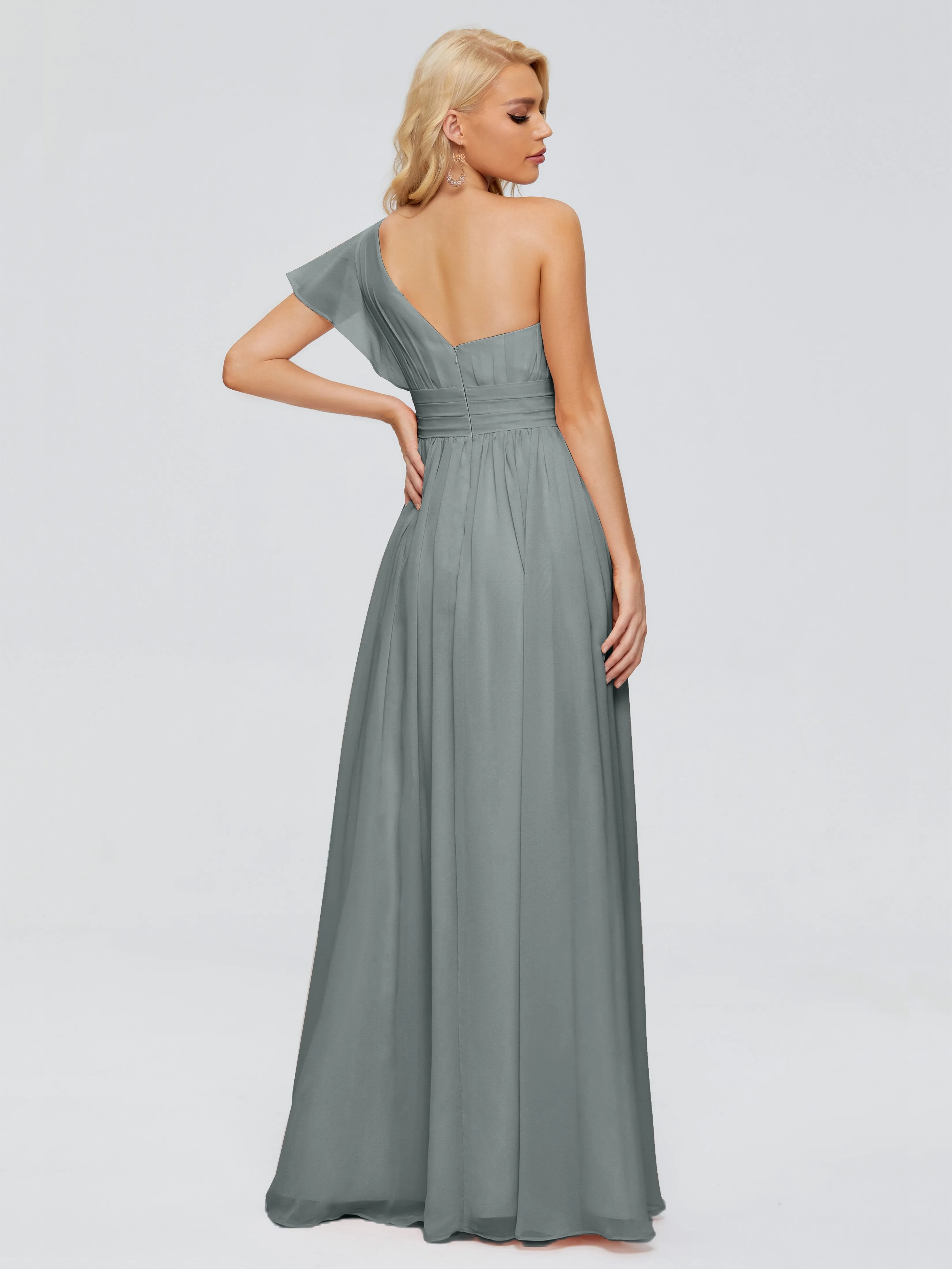 Rylee Gorgeous One Shoulder Pleated Chiffon Bridesmaid Dresses