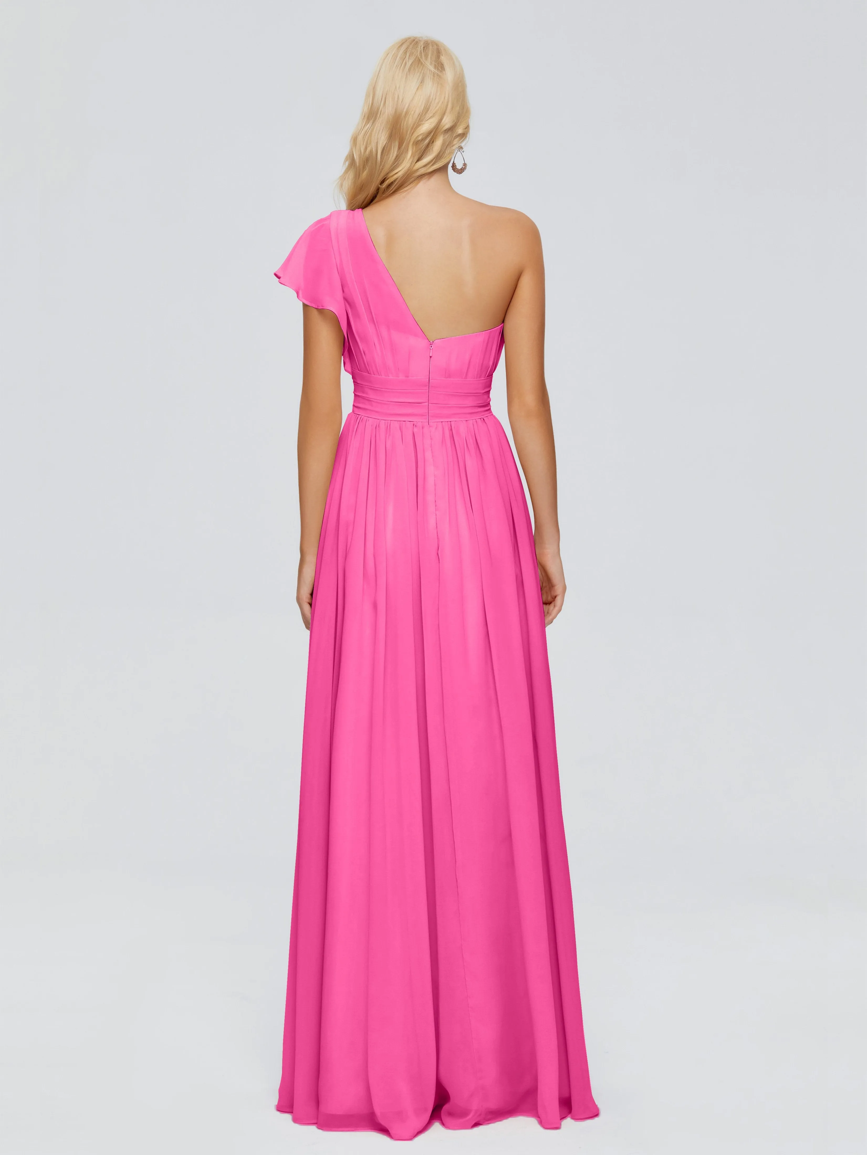 Rylee Gorgeous One Shoulder Pleated Chiffon Bridesmaid Dresses