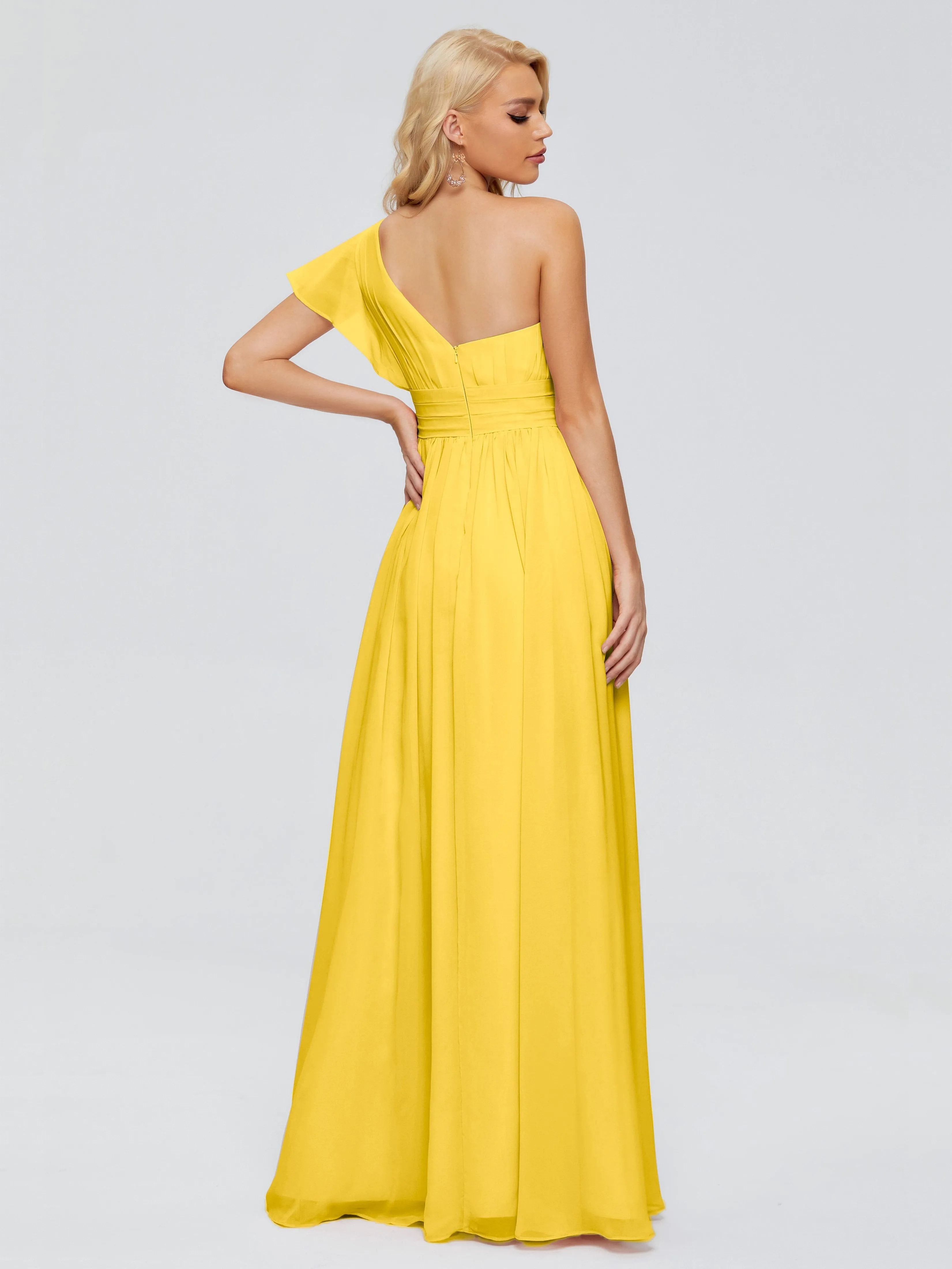 Rylee Gorgeous One Shoulder Pleated Chiffon Bridesmaid Dresses