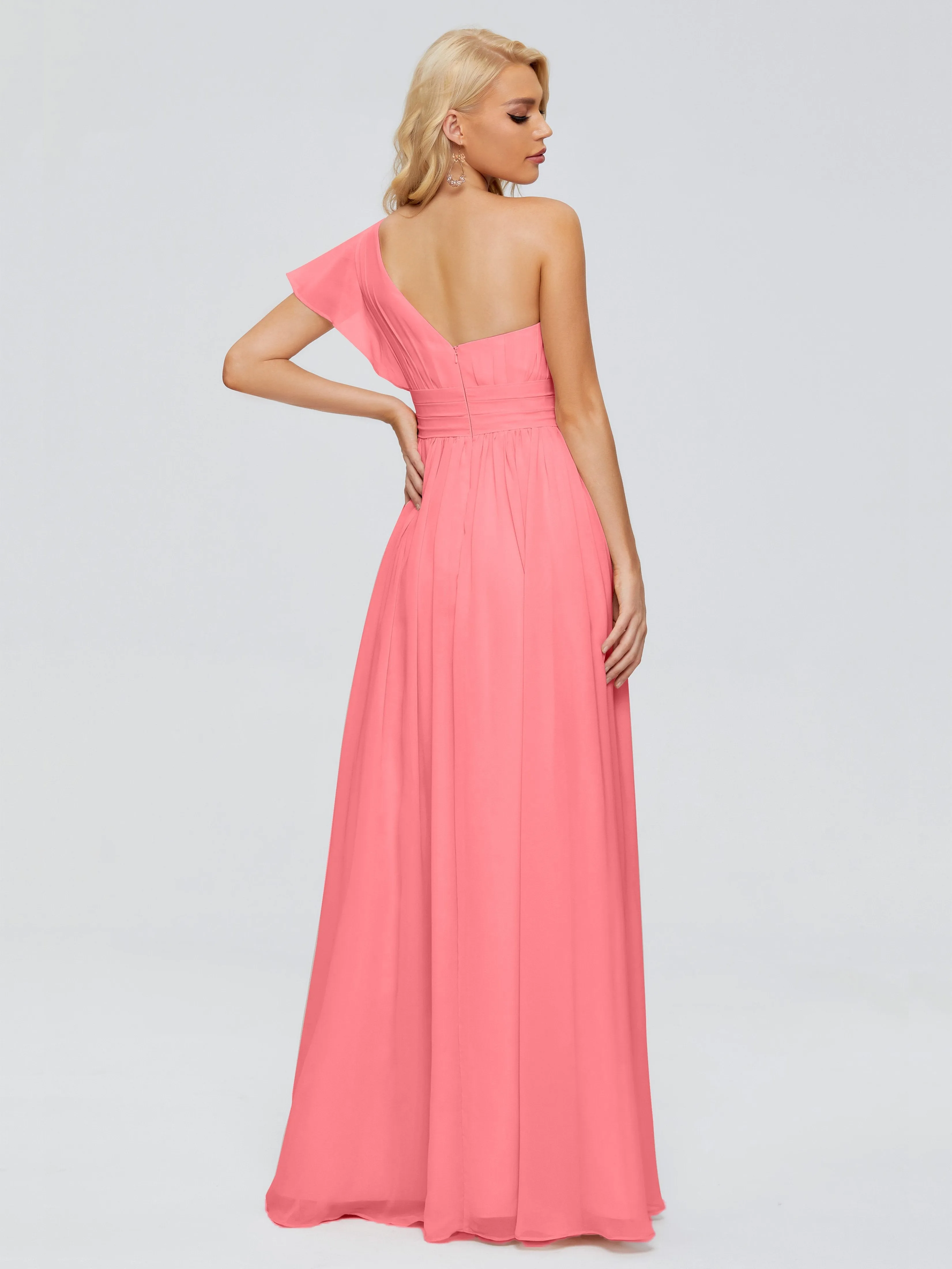 Rylee Gorgeous One Shoulder Pleated Chiffon Bridesmaid Dresses