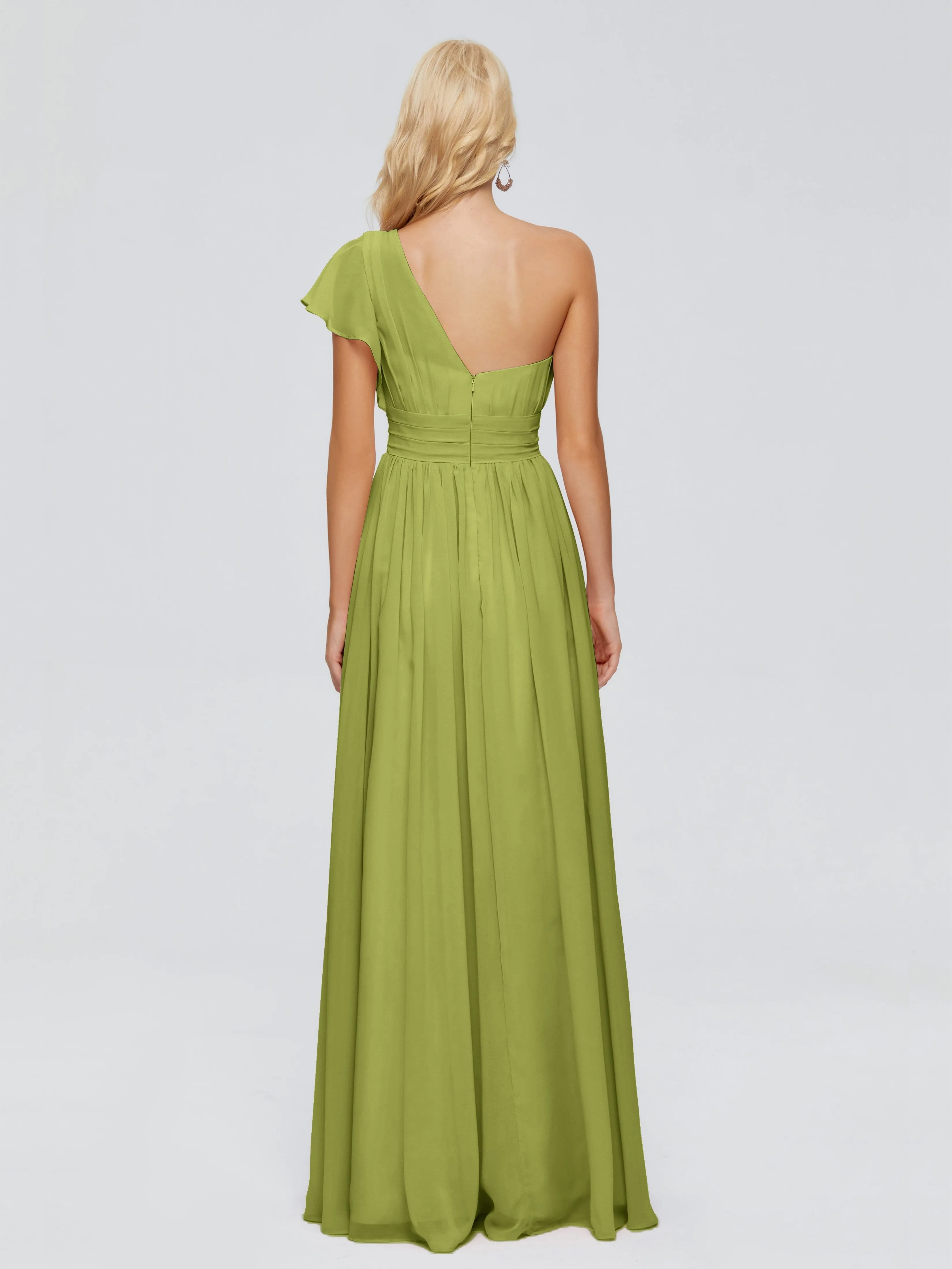 Rylee Gorgeous One Shoulder Pleated Chiffon Bridesmaid Dresses