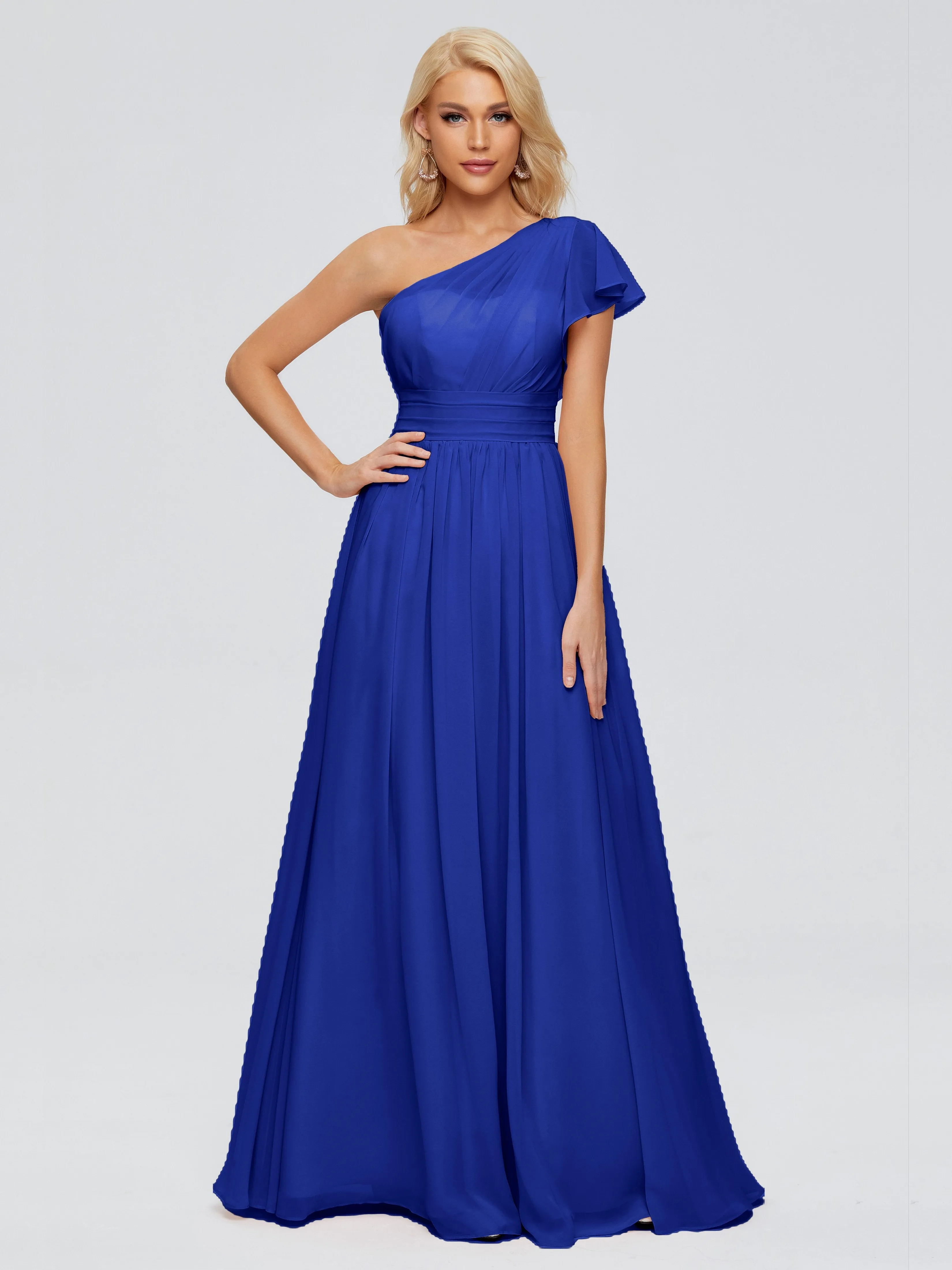 Rylee Gorgeous One Shoulder Pleated Chiffon Bridesmaid Dresses