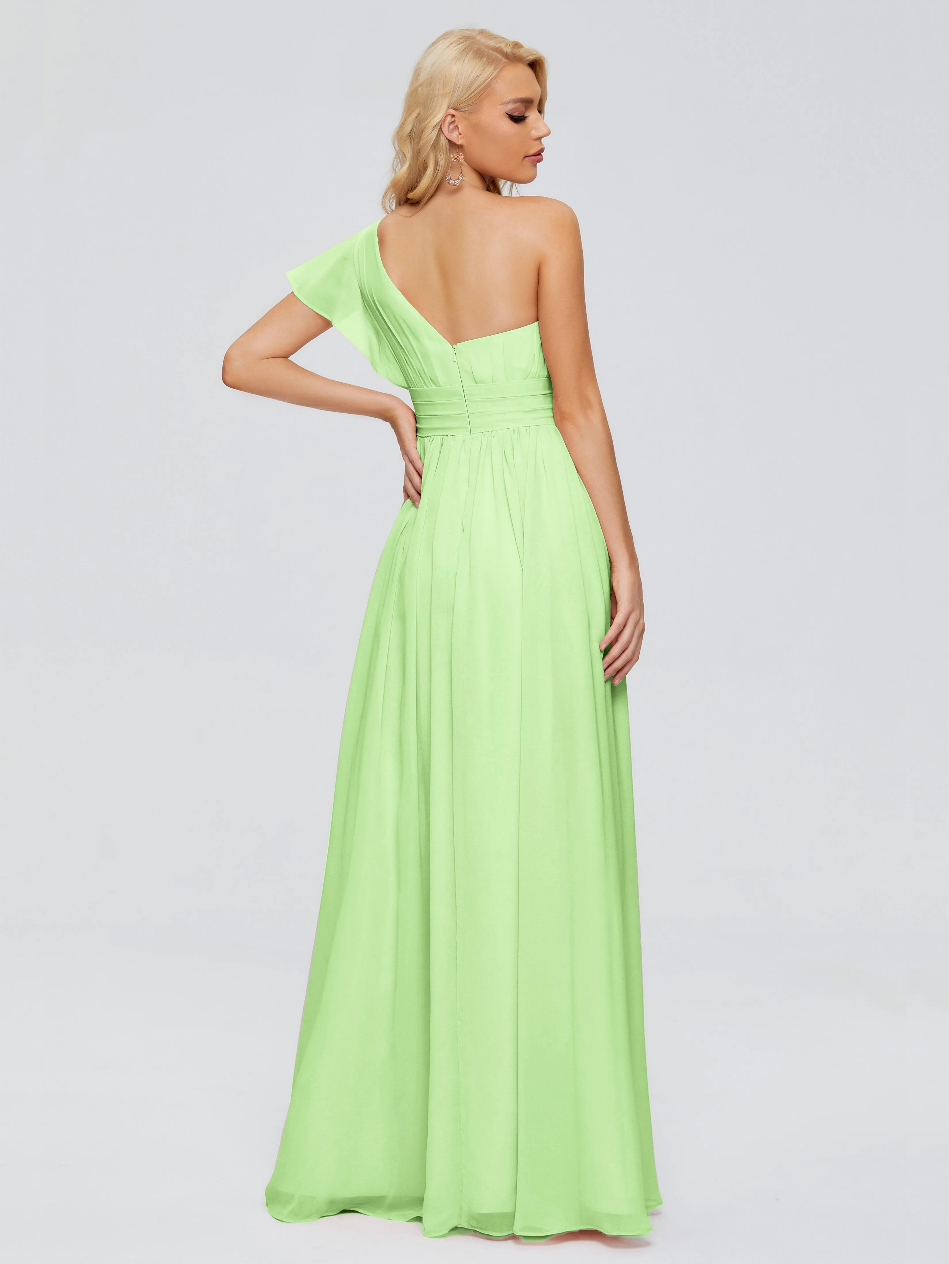 Rylee Gorgeous One Shoulder Pleated Chiffon Bridesmaid Dresses