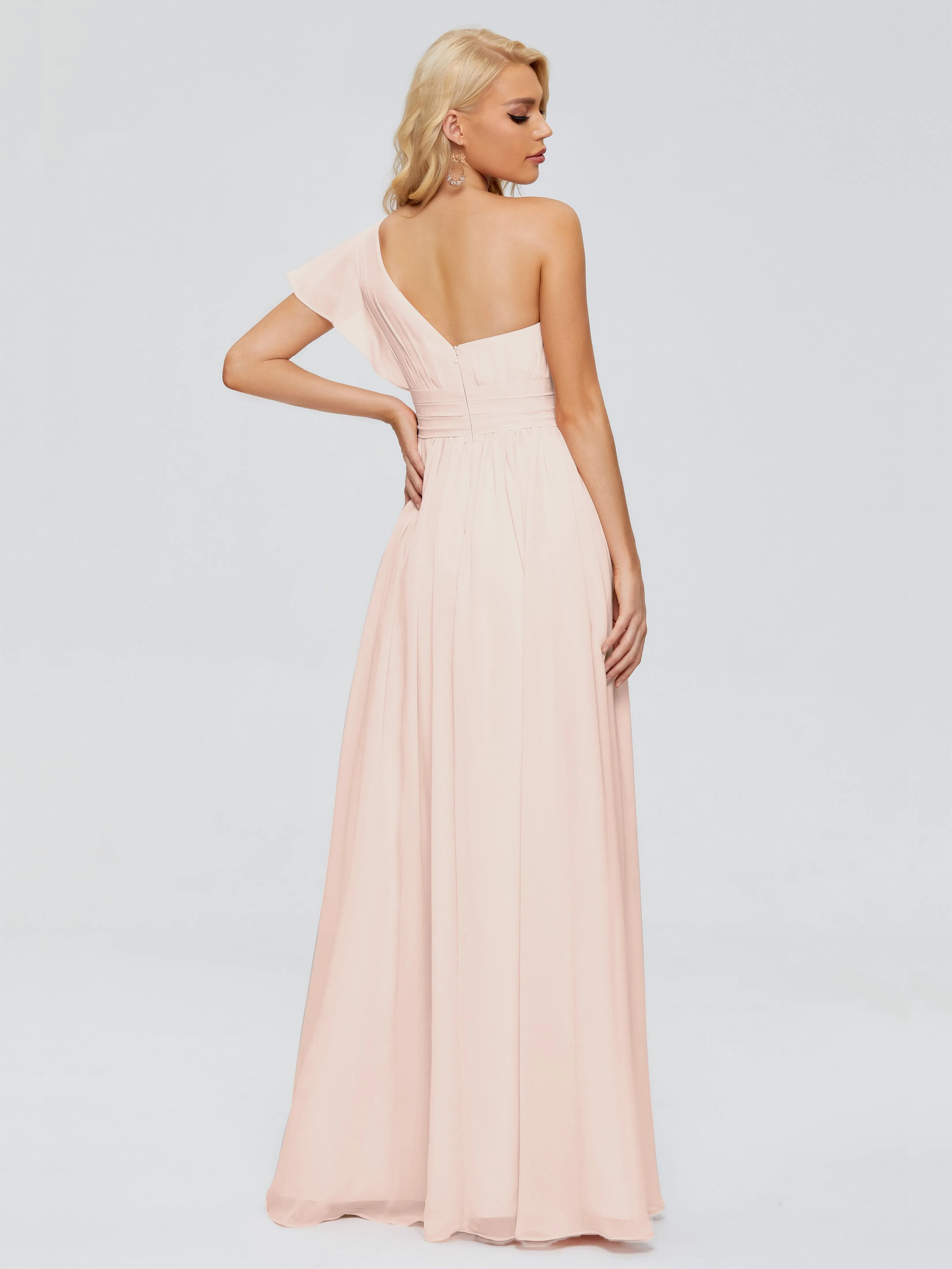 Rylee Gorgeous One Shoulder Pleated Chiffon Bridesmaid Dresses