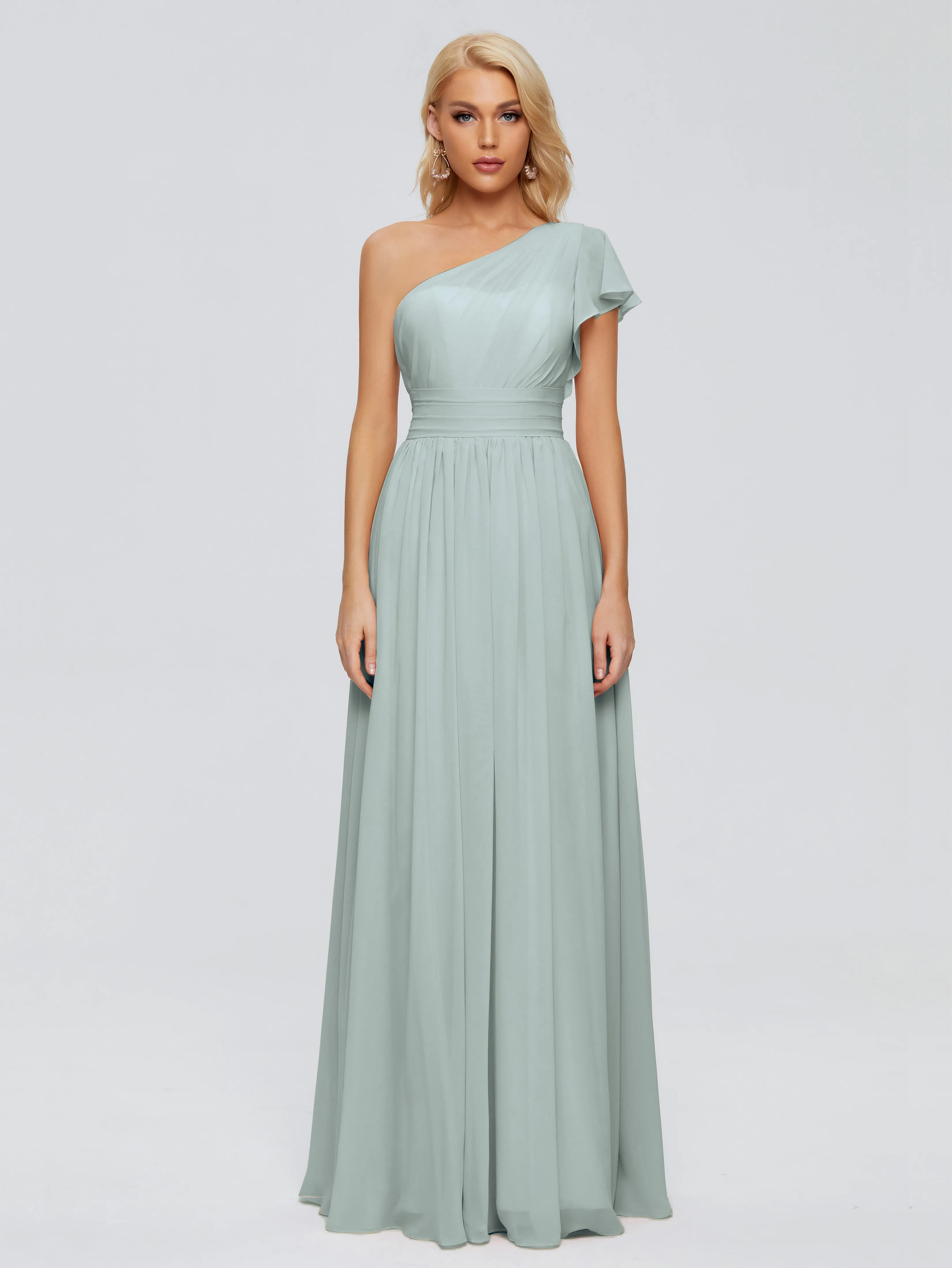 Rylee Gorgeous One Shoulder Pleated Chiffon Bridesmaid Dresses