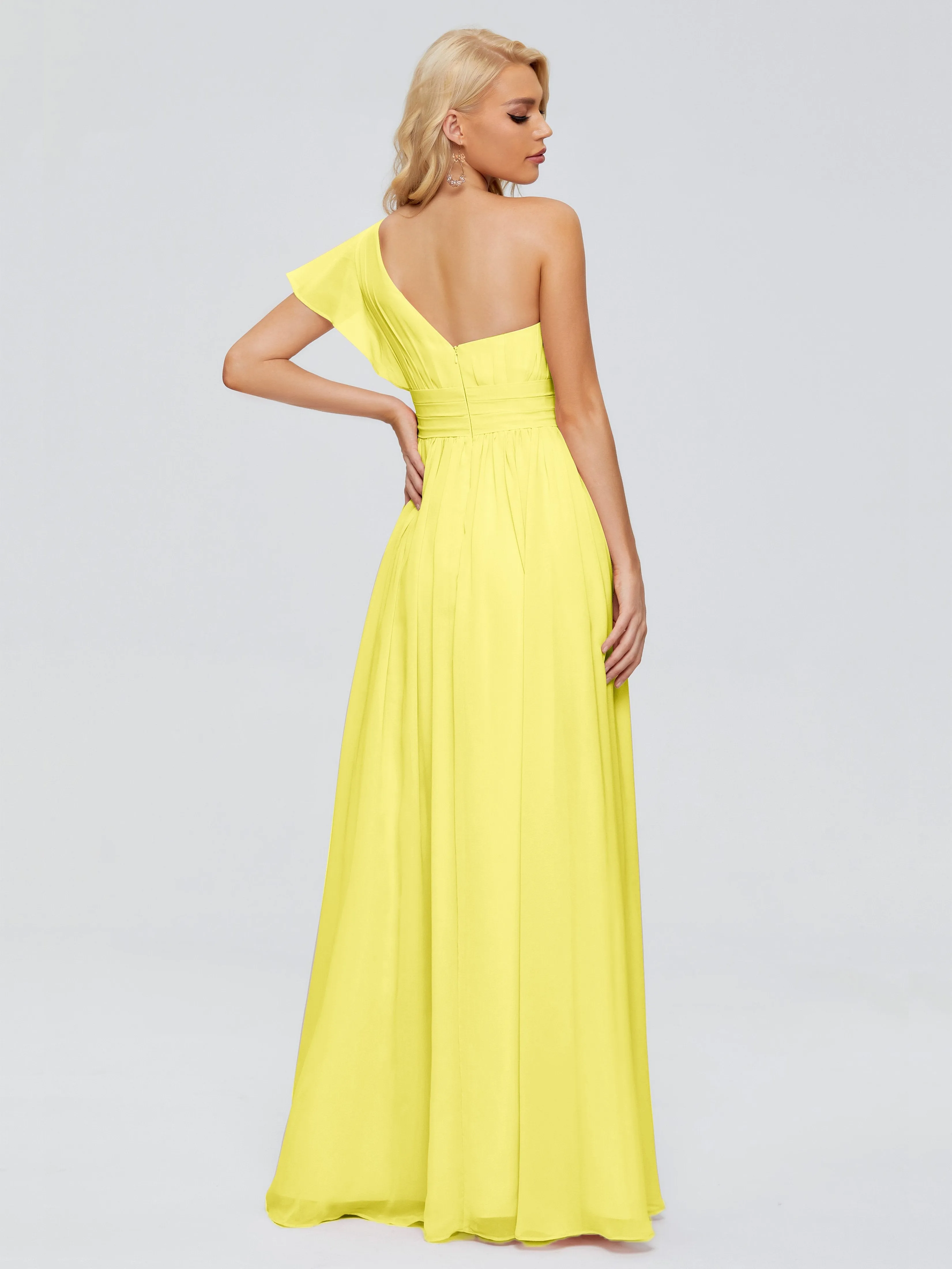 Rylee Gorgeous One Shoulder Pleated Chiffon Bridesmaid Dresses