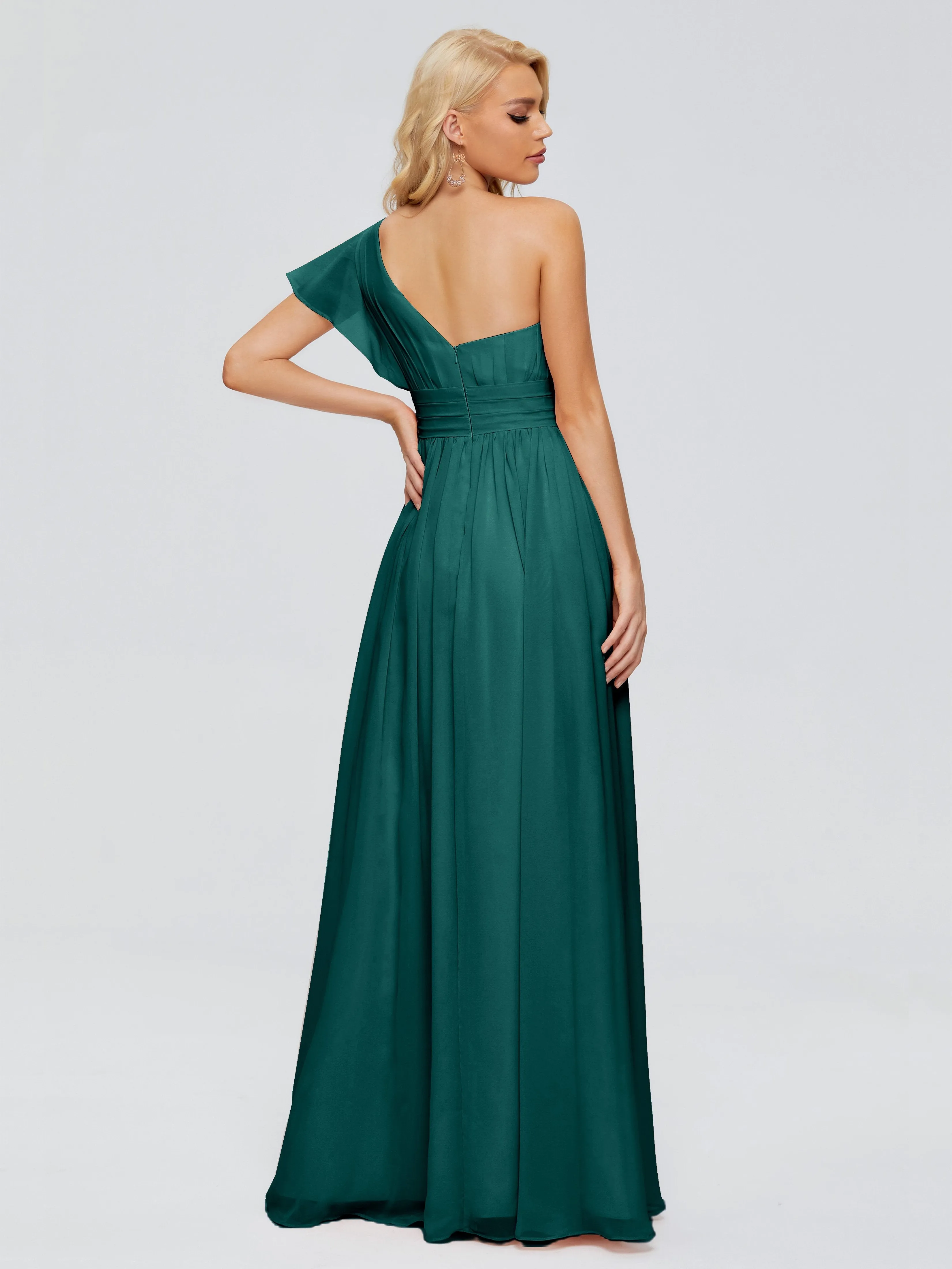 Rylee Gorgeous One Shoulder Pleated Chiffon Bridesmaid Dresses