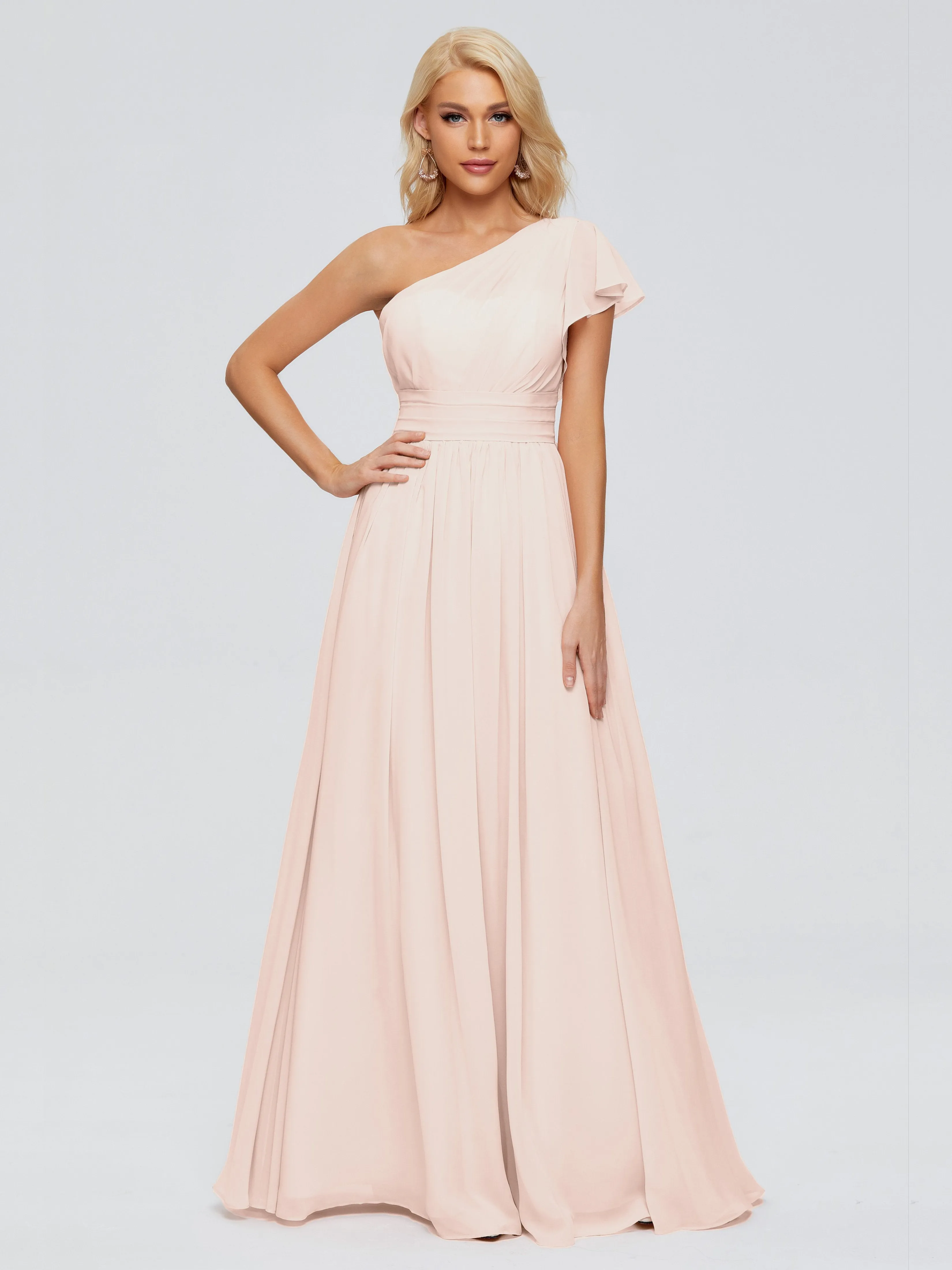 Rylee Gorgeous One Shoulder Pleated Chiffon Bridesmaid Dresses