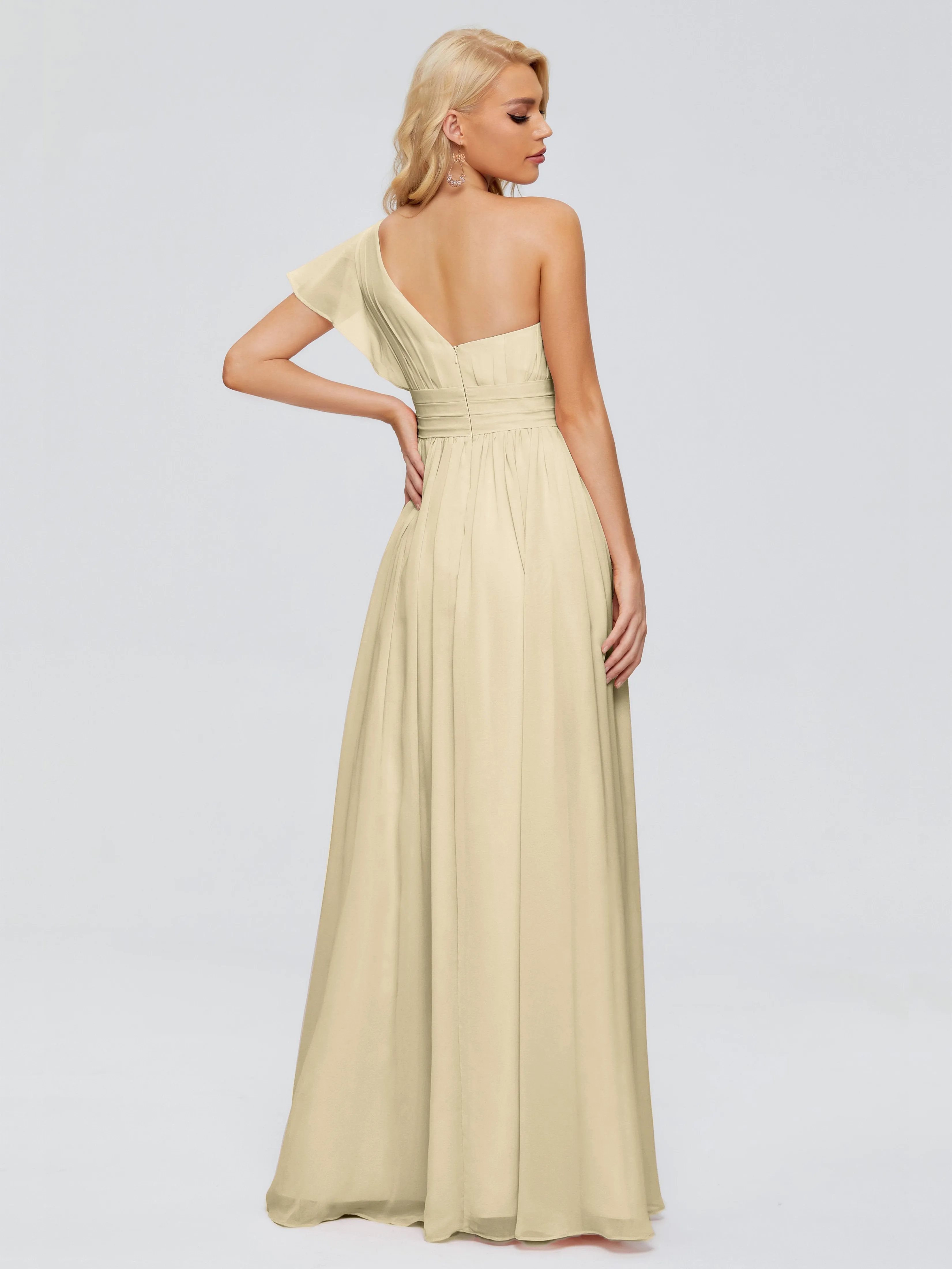 Rylee Gorgeous One Shoulder Pleated Chiffon Bridesmaid Dresses