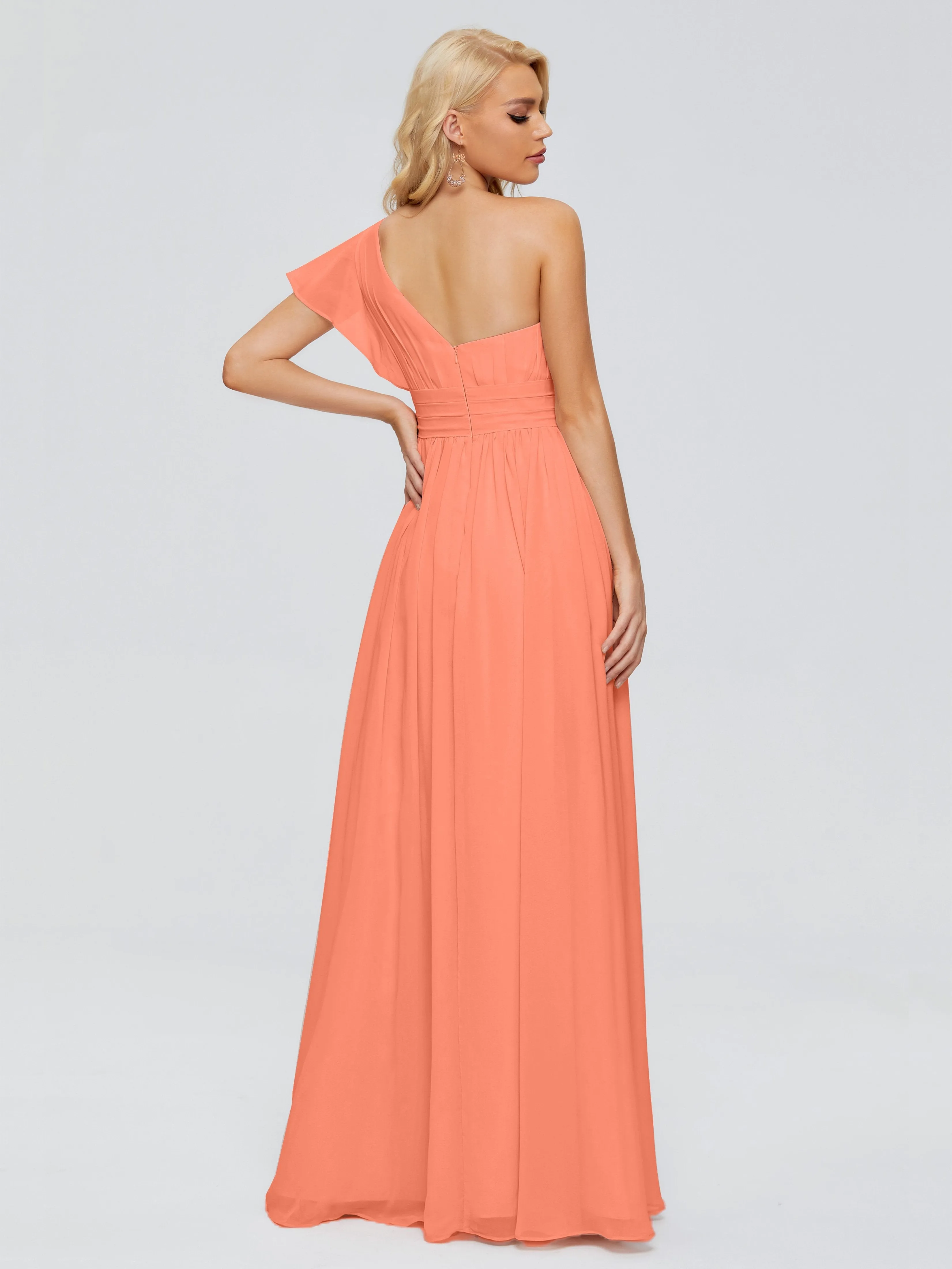 Rylee Gorgeous One Shoulder Pleated Chiffon Bridesmaid Dresses