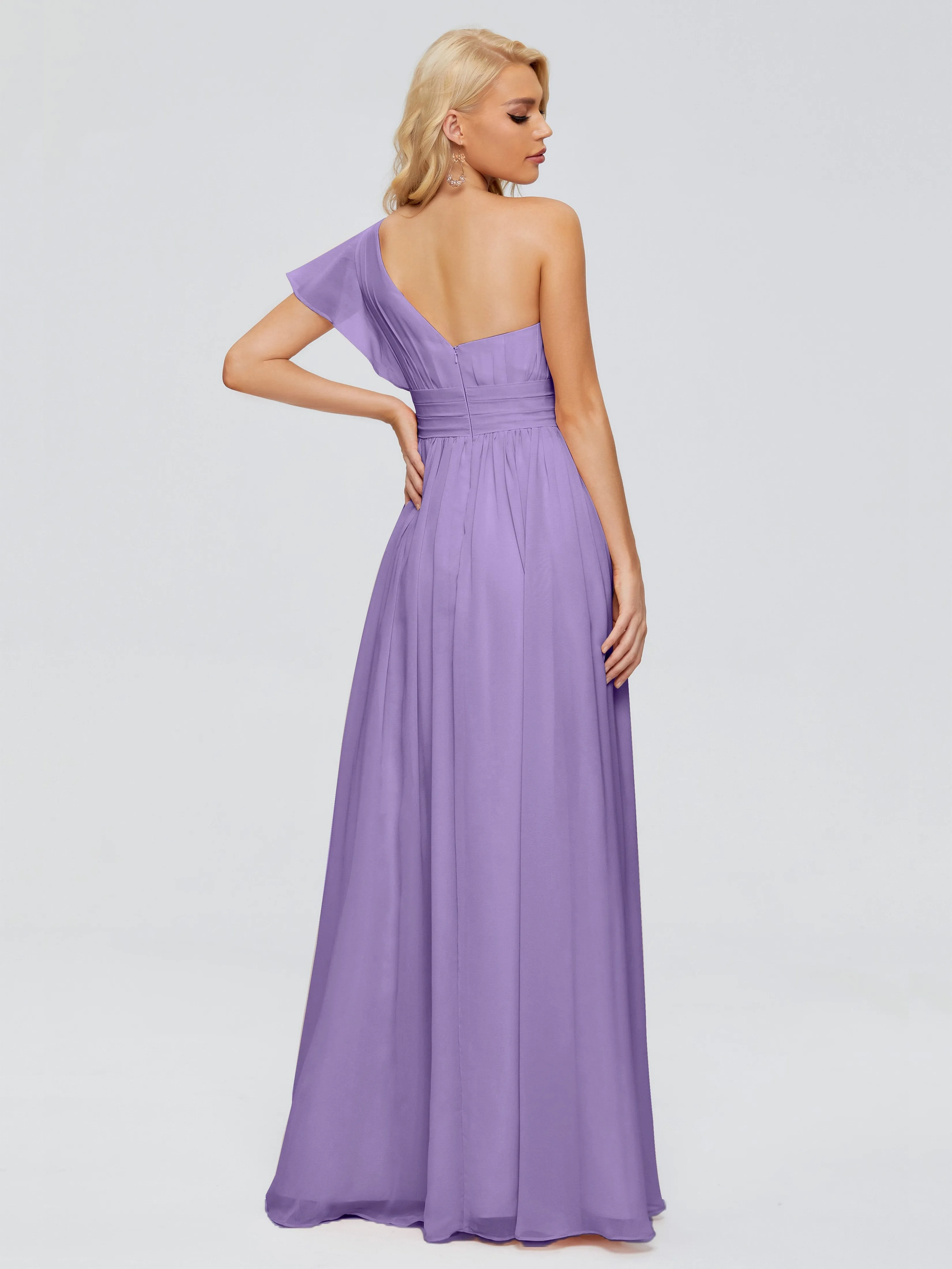 Rylee Gorgeous One Shoulder Pleated Chiffon Bridesmaid Dresses