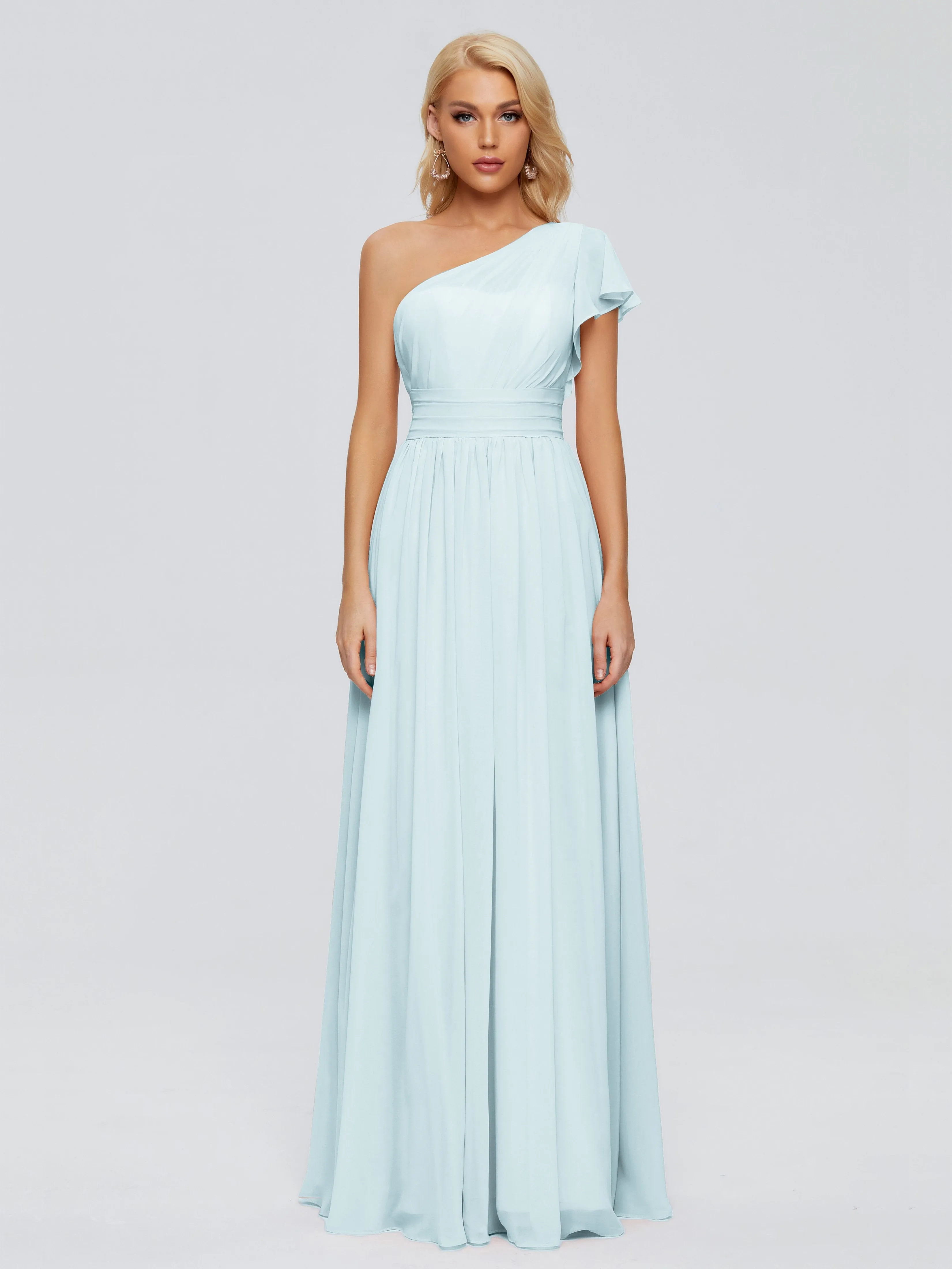 Rylee Gorgeous One Shoulder Pleated Chiffon Bridesmaid Dresses