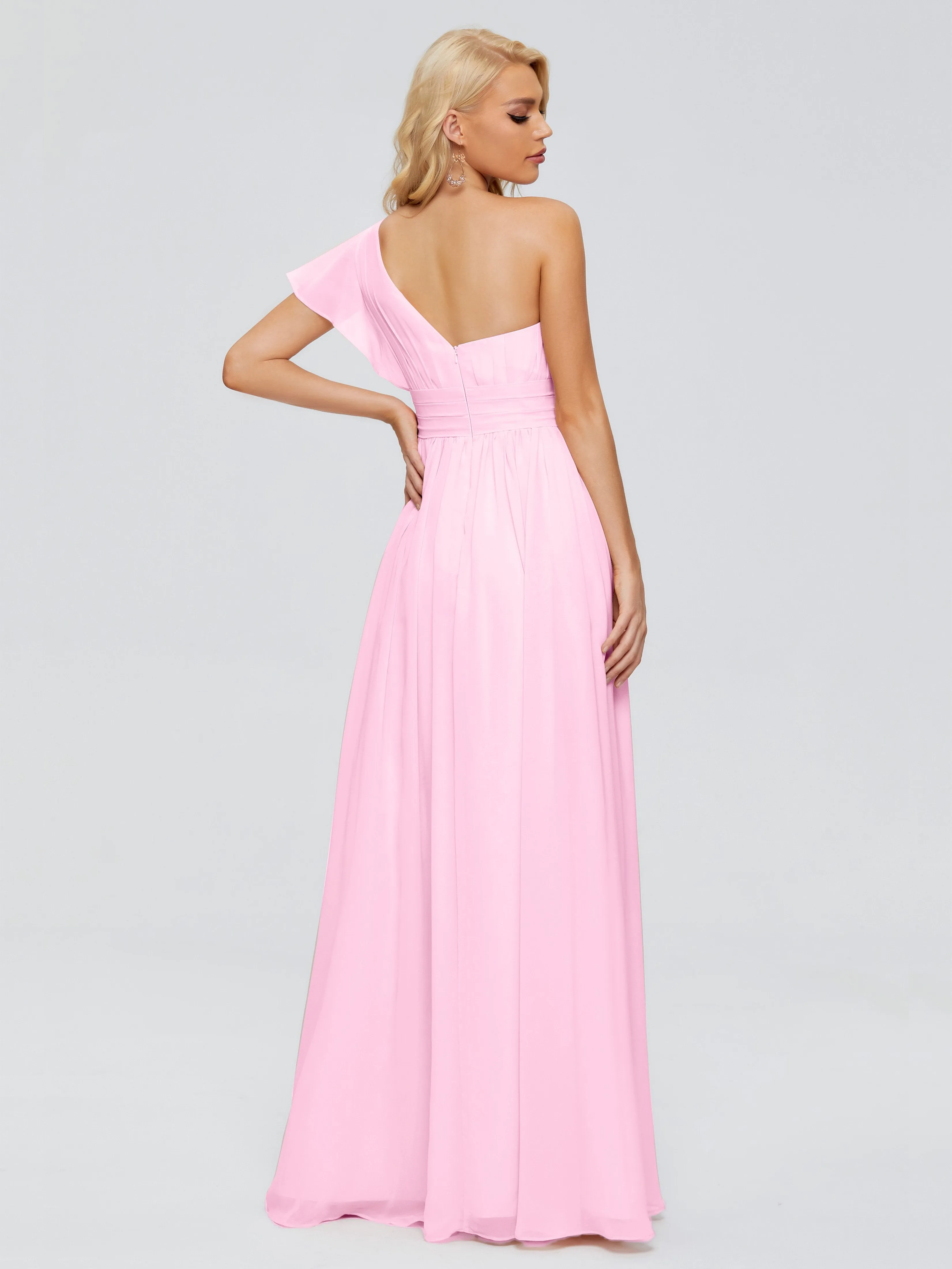 Rylee Gorgeous One Shoulder Pleated Chiffon Bridesmaid Dresses