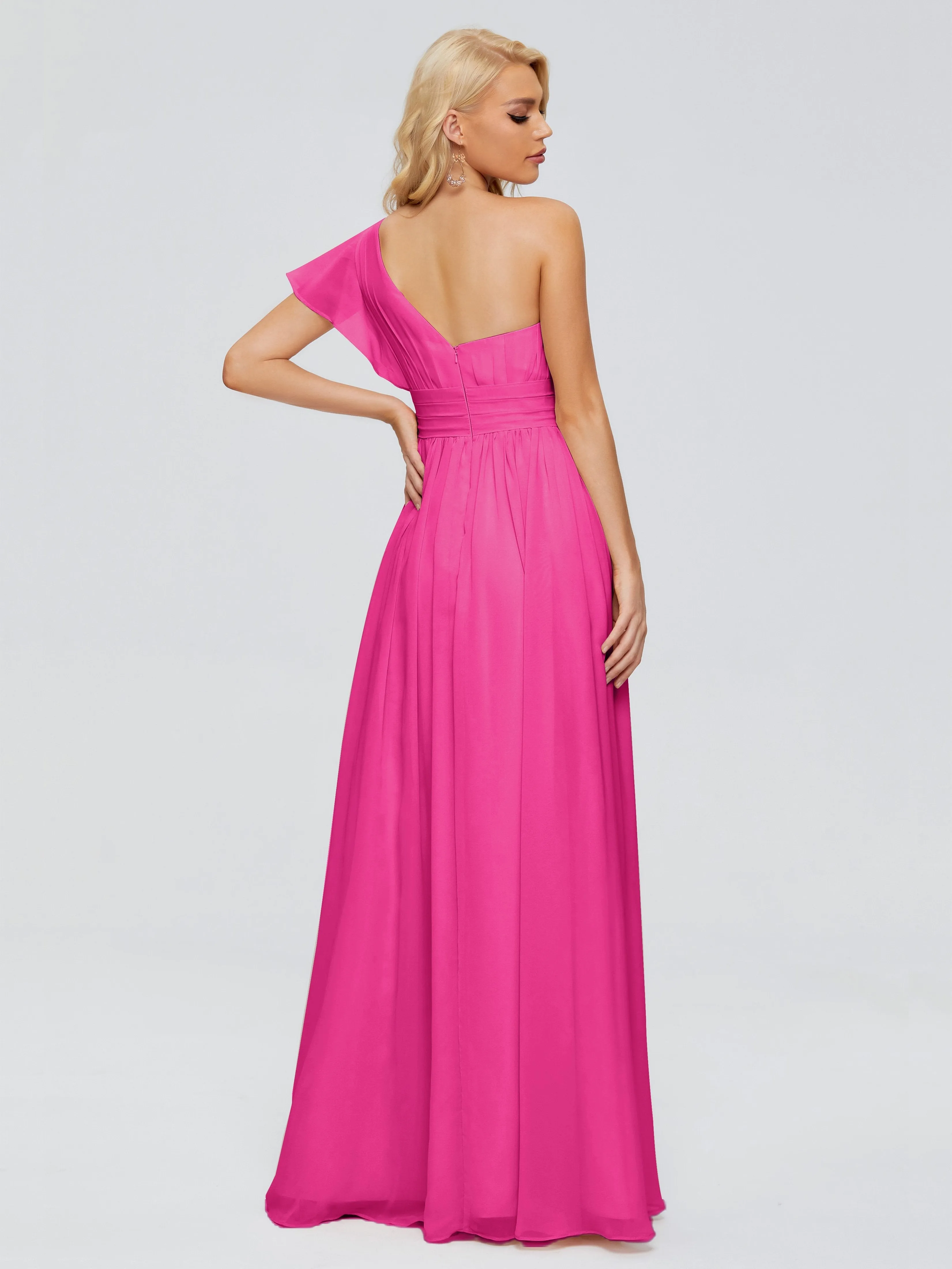 Rylee Gorgeous One Shoulder Pleated Chiffon Bridesmaid Dresses