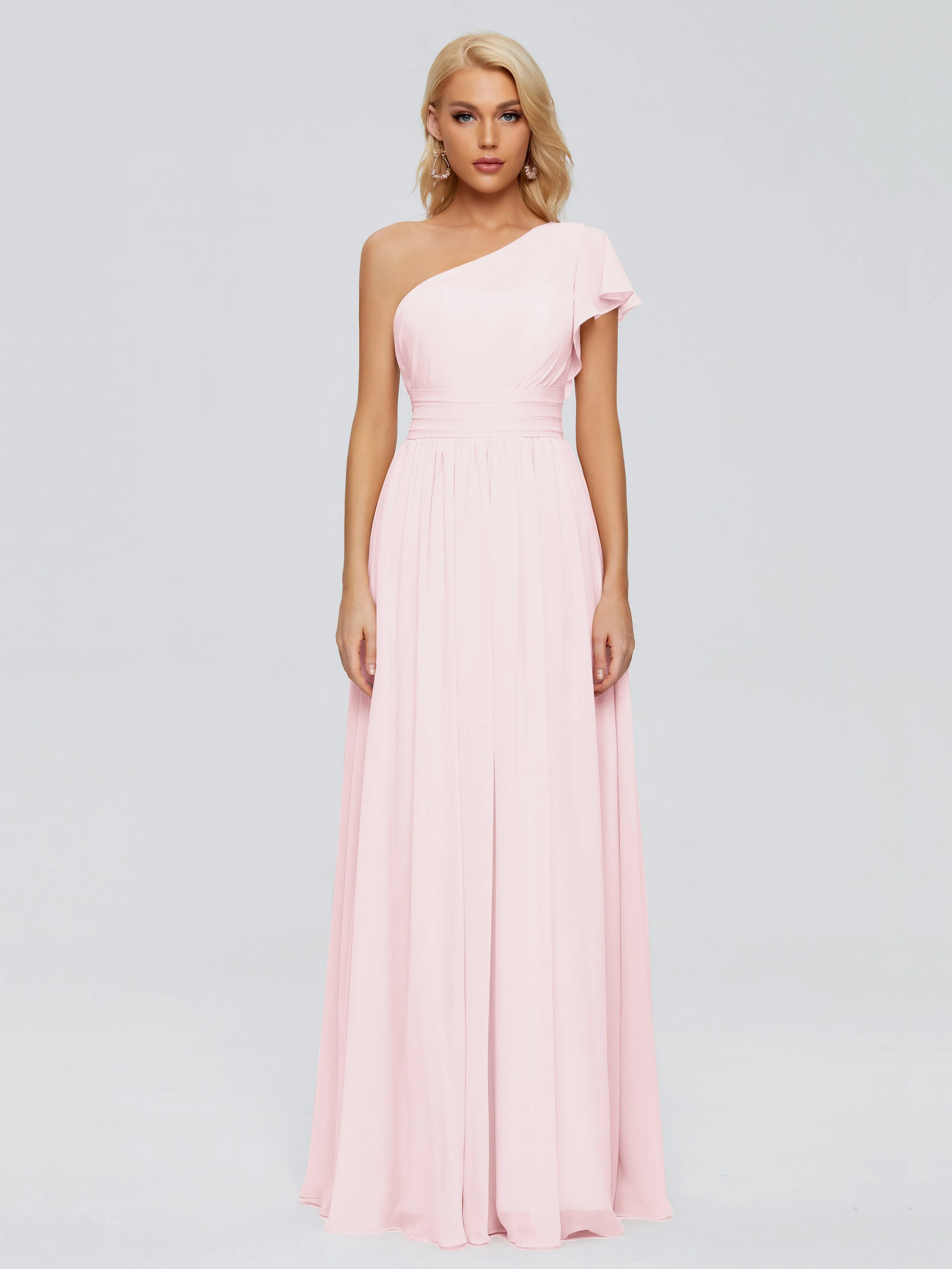 Rylee Gorgeous One Shoulder Pleated Chiffon Bridesmaid Dresses