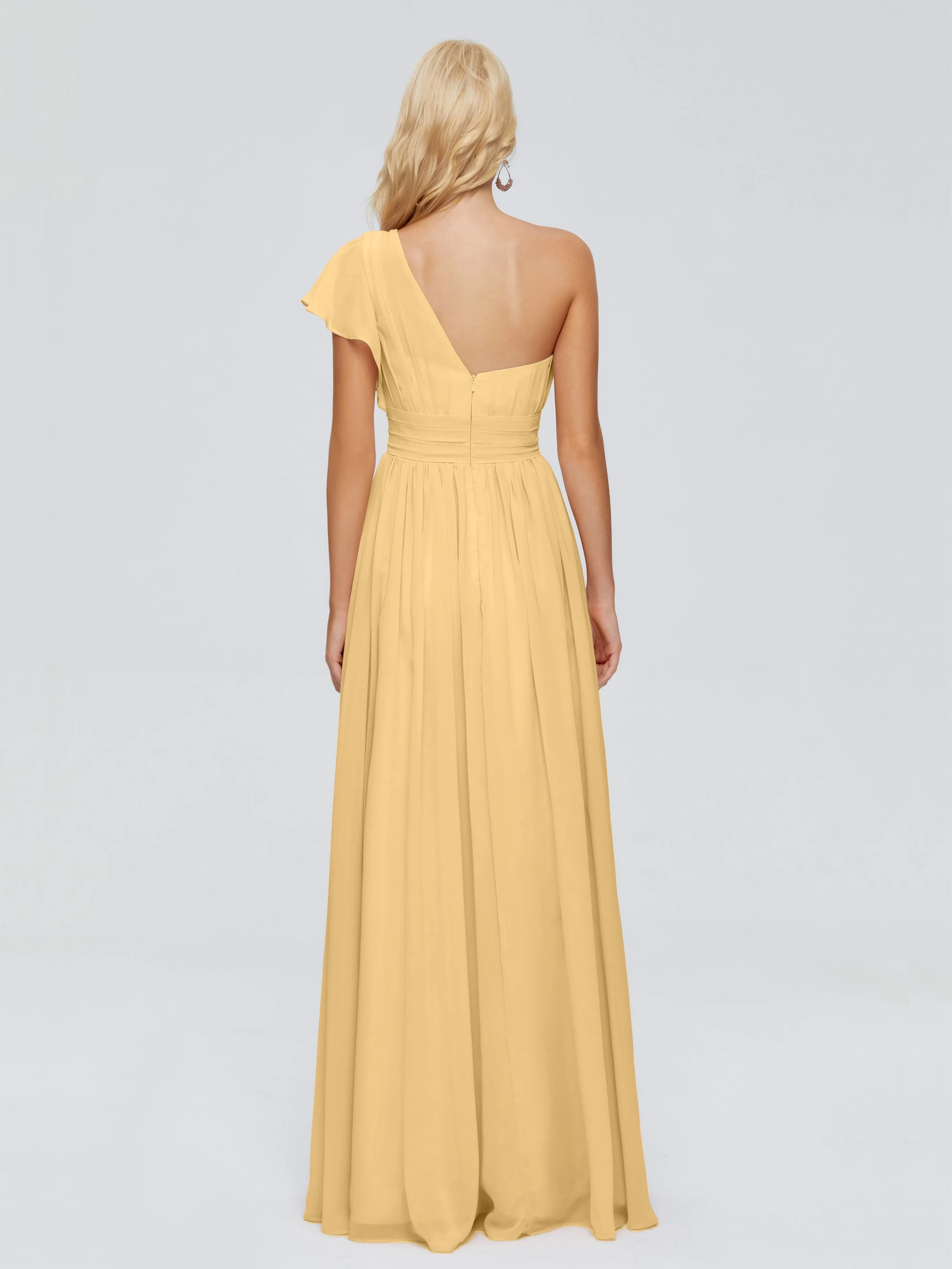 Rylee Gorgeous One Shoulder Pleated Chiffon Bridesmaid Dresses