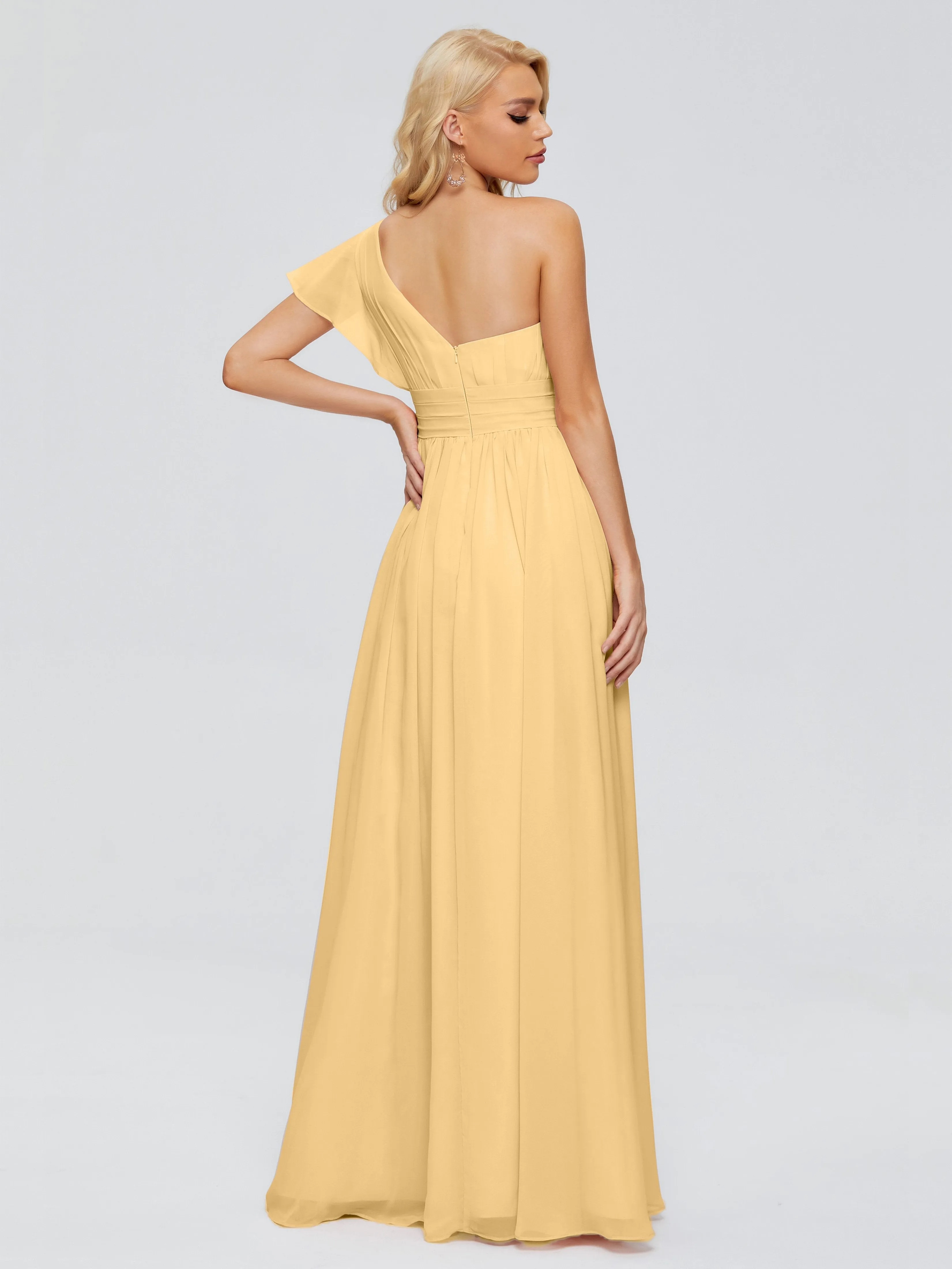 Rylee Gorgeous One Shoulder Pleated Chiffon Bridesmaid Dresses