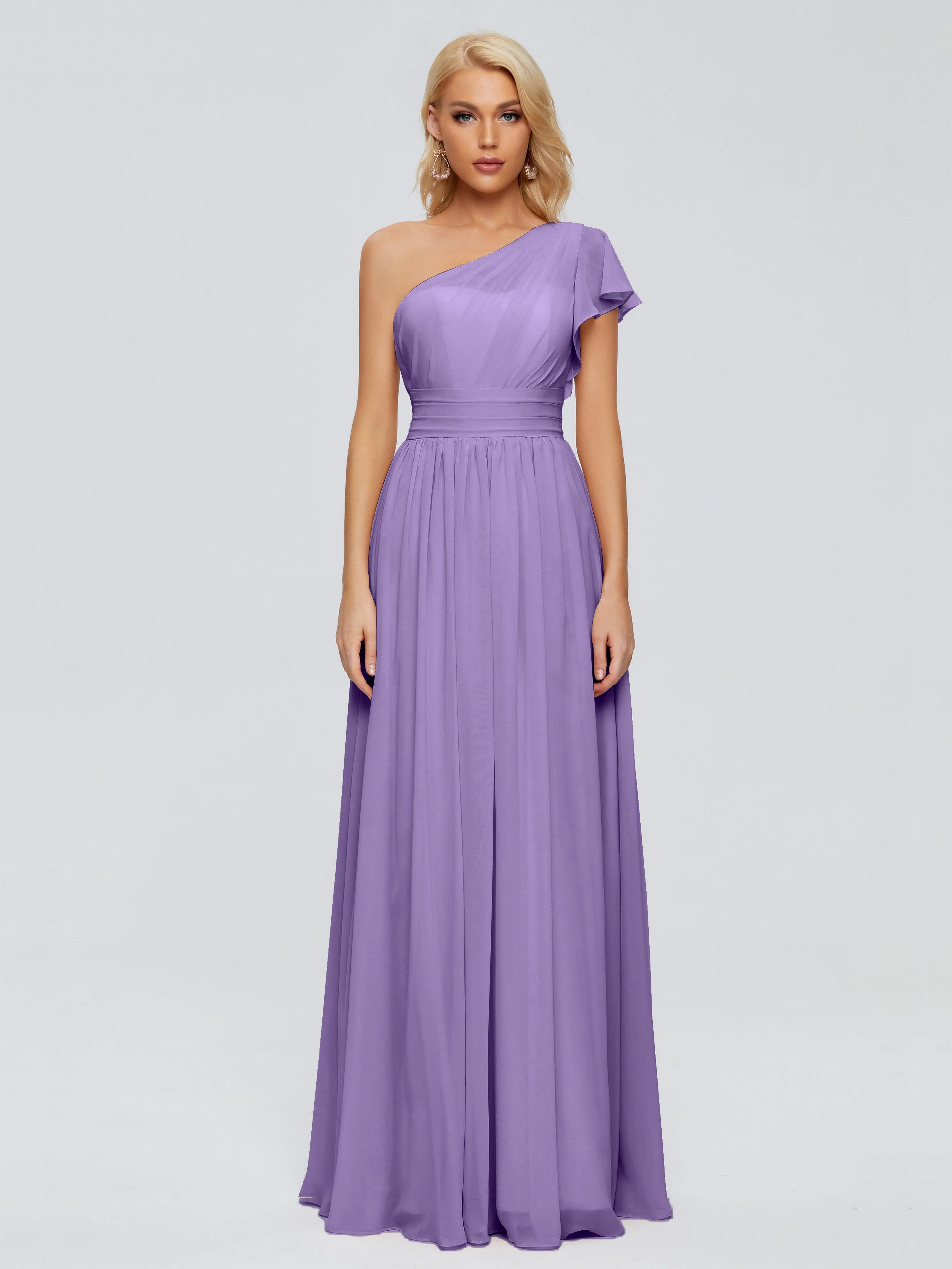 Rylee Gorgeous One Shoulder Pleated Chiffon Bridesmaid Dresses