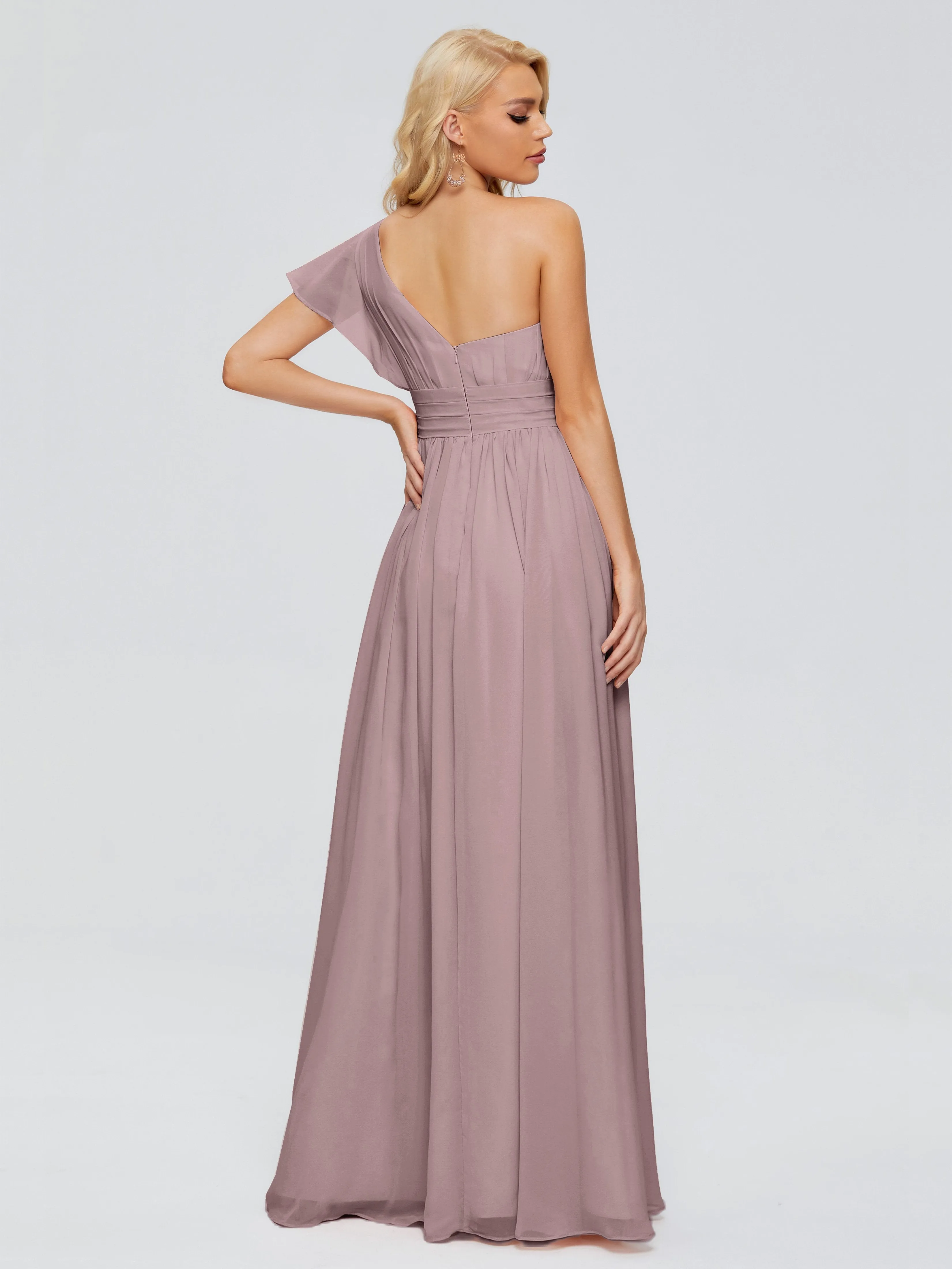 Rylee Gorgeous One Shoulder Pleated Chiffon Bridesmaid Dresses