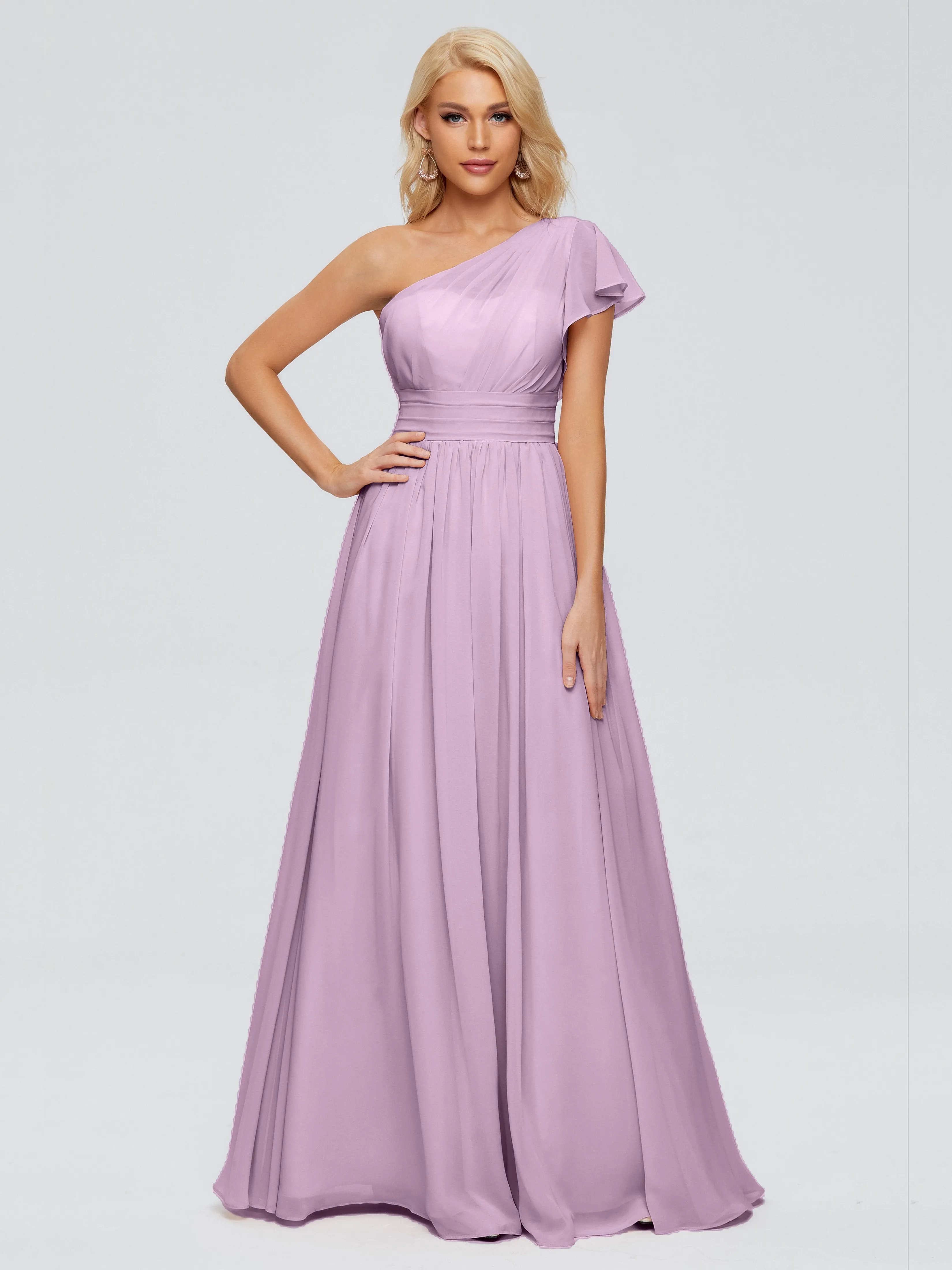 Rylee Gorgeous One Shoulder Pleated Chiffon Bridesmaid Dresses