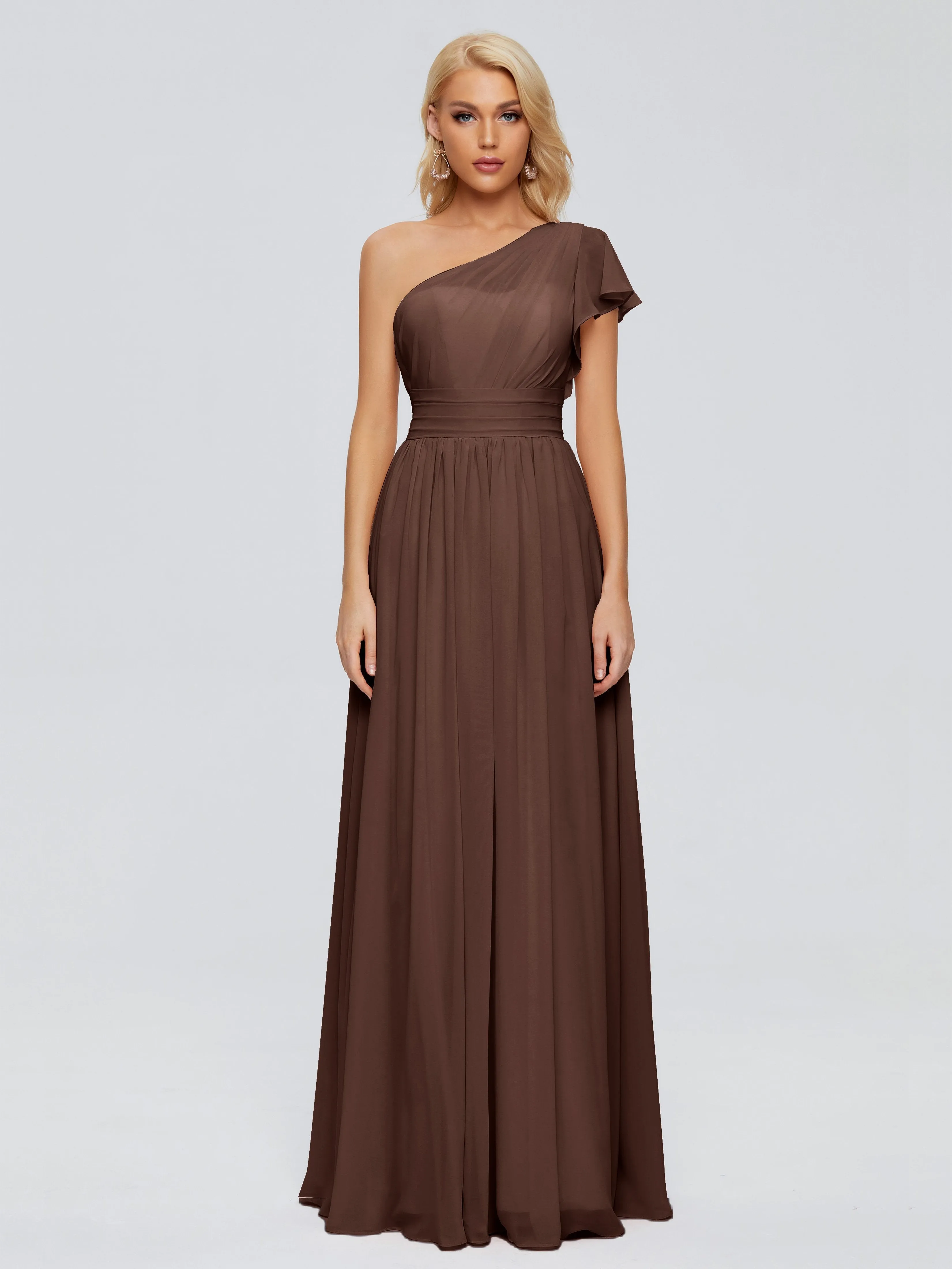 Rylee Gorgeous One Shoulder Pleated Chiffon Bridesmaid Dresses