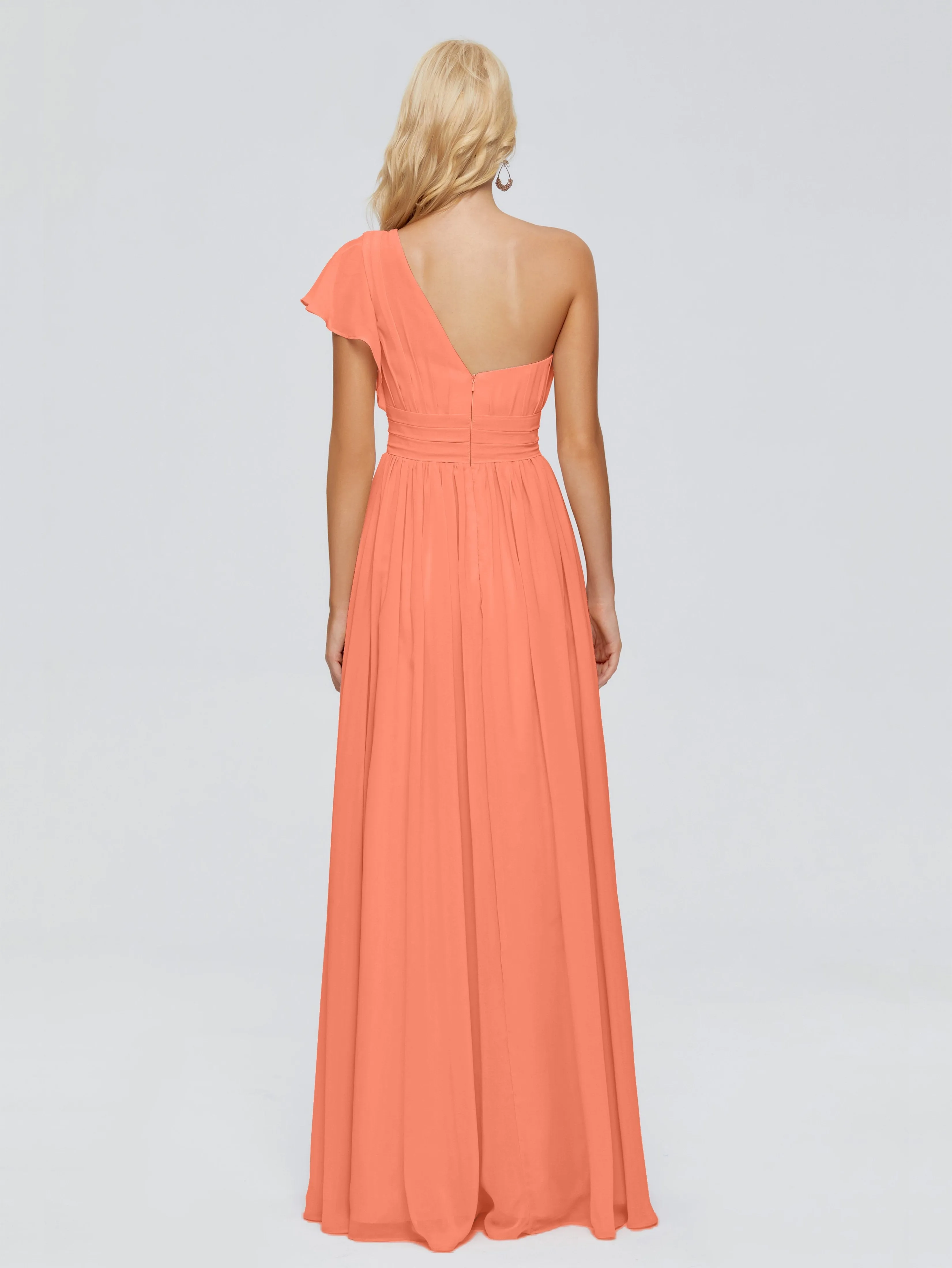 Rylee Gorgeous One Shoulder Pleated Chiffon Bridesmaid Dresses