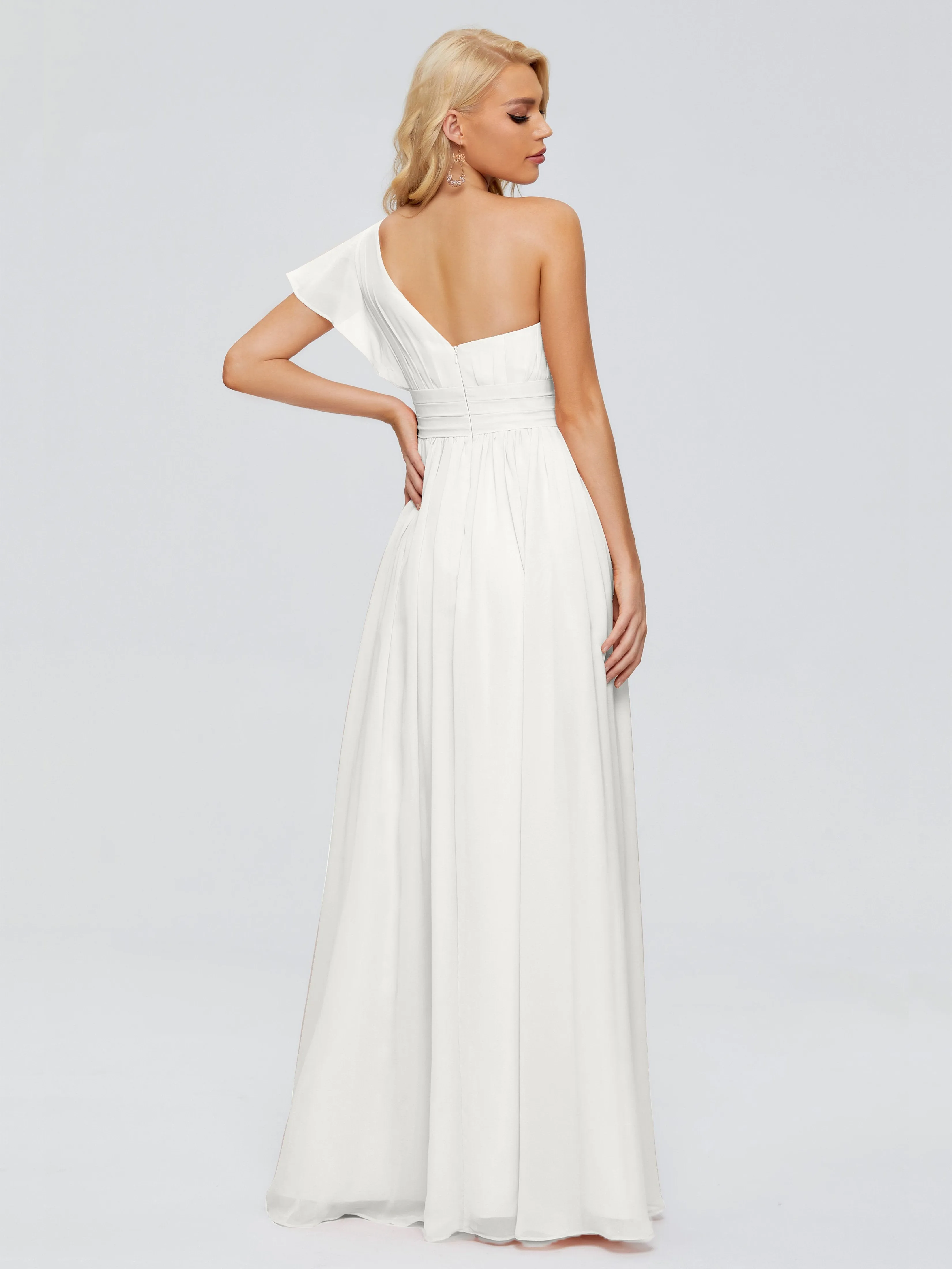 Rylee Gorgeous One Shoulder Pleated Chiffon Bridesmaid Dresses