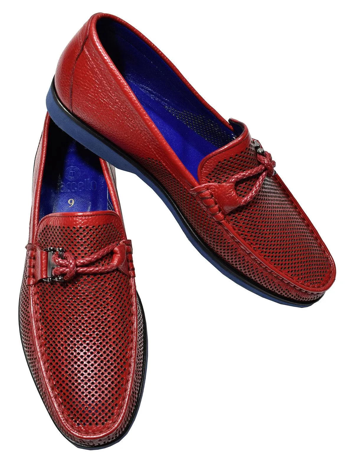 S002R Marcello Red Perforated Leather Shoes