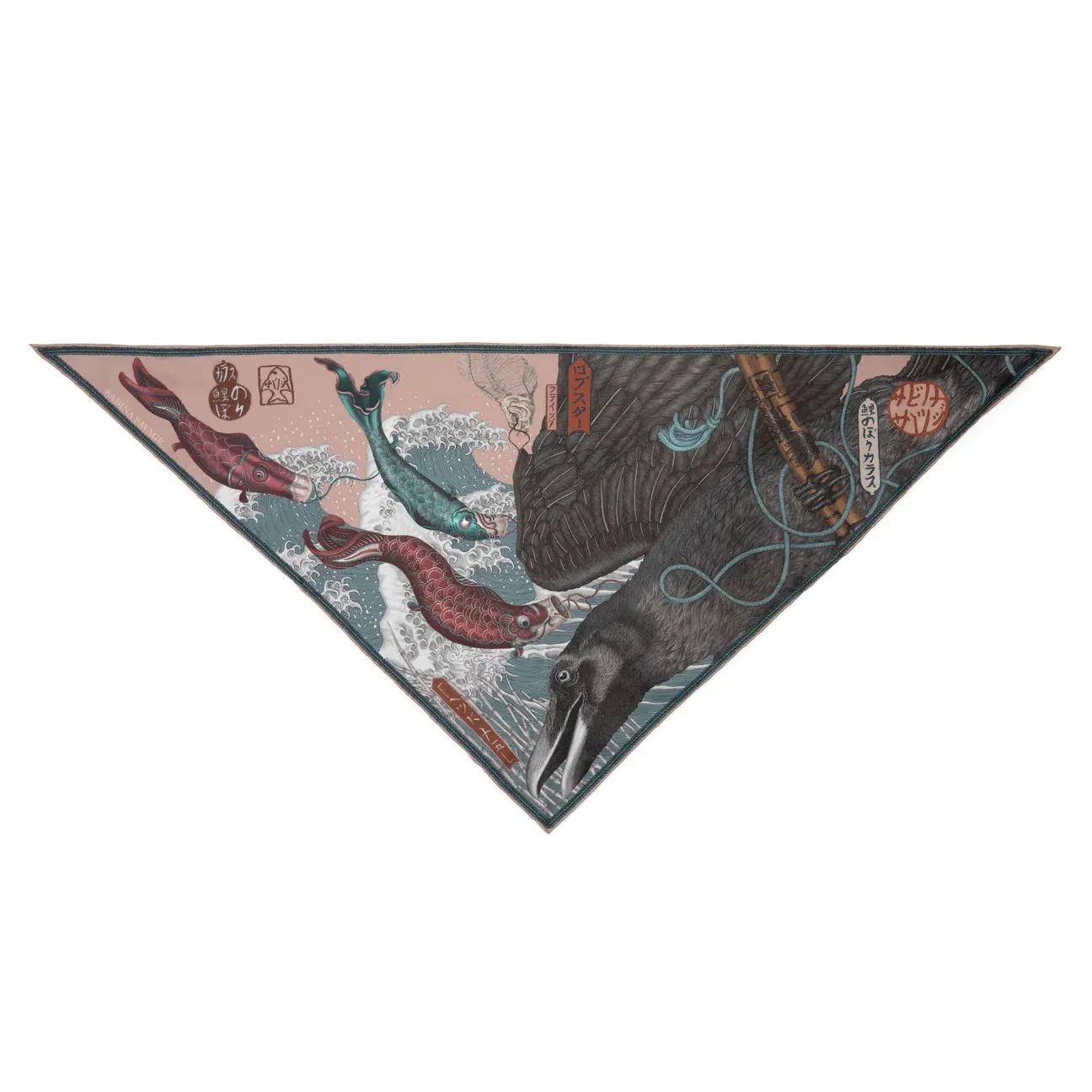 SABINA SAVAGE - KOINOBORI KARASU TRIANGLE SILK SCARF