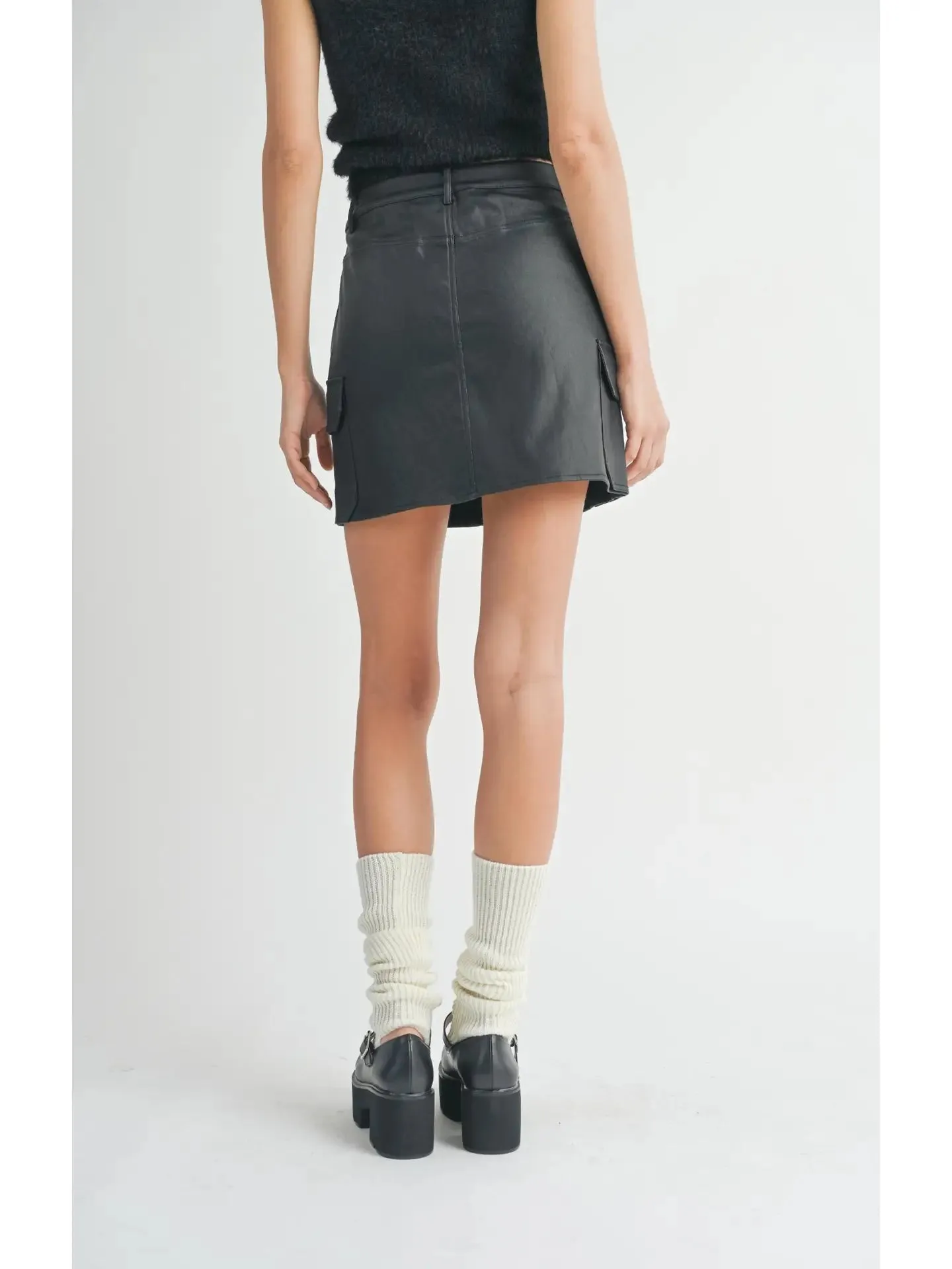 Sadie & Sage - Girl On Top Coated Mini Skirt