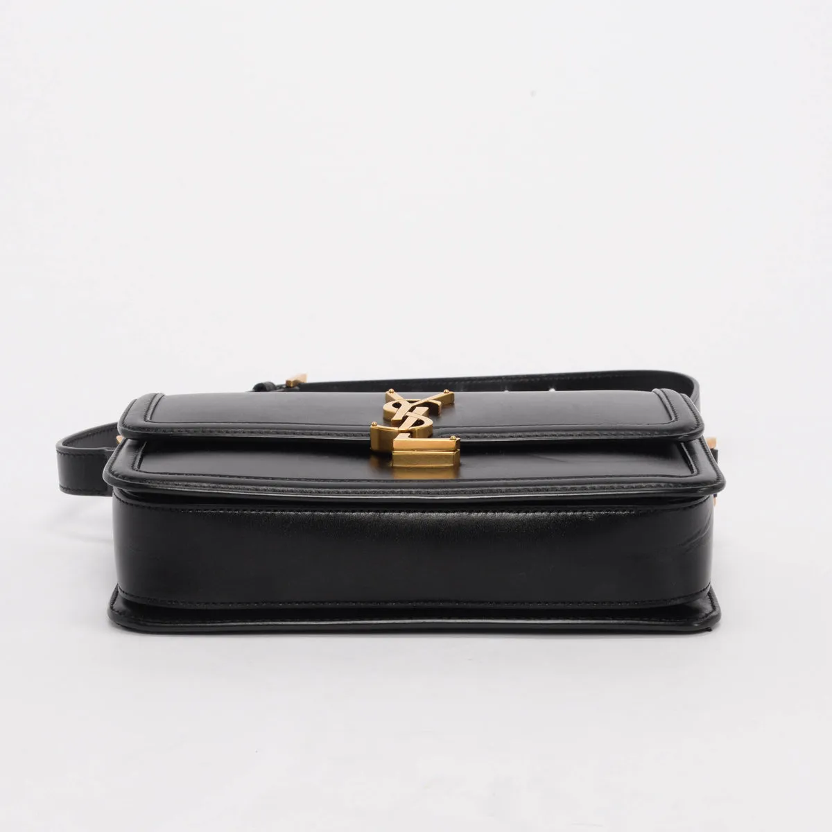 Saint Laurent Black Box Calf Medium Solferino Satchel Bag