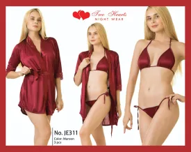 Sajiero Allure - Silk Robe with Bra and Panty