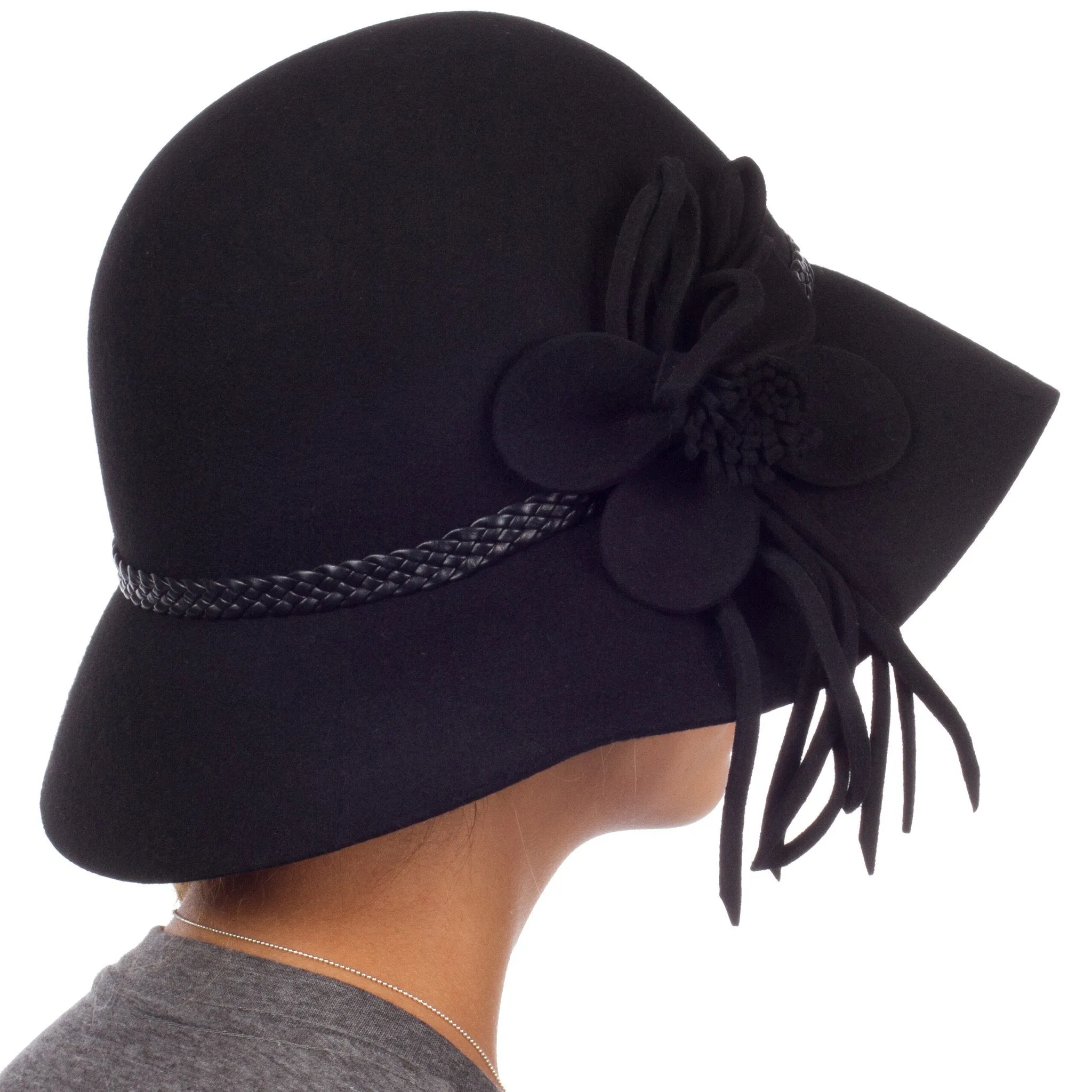 Sakkas Gloria Vintage Style Wool Cloche Hat