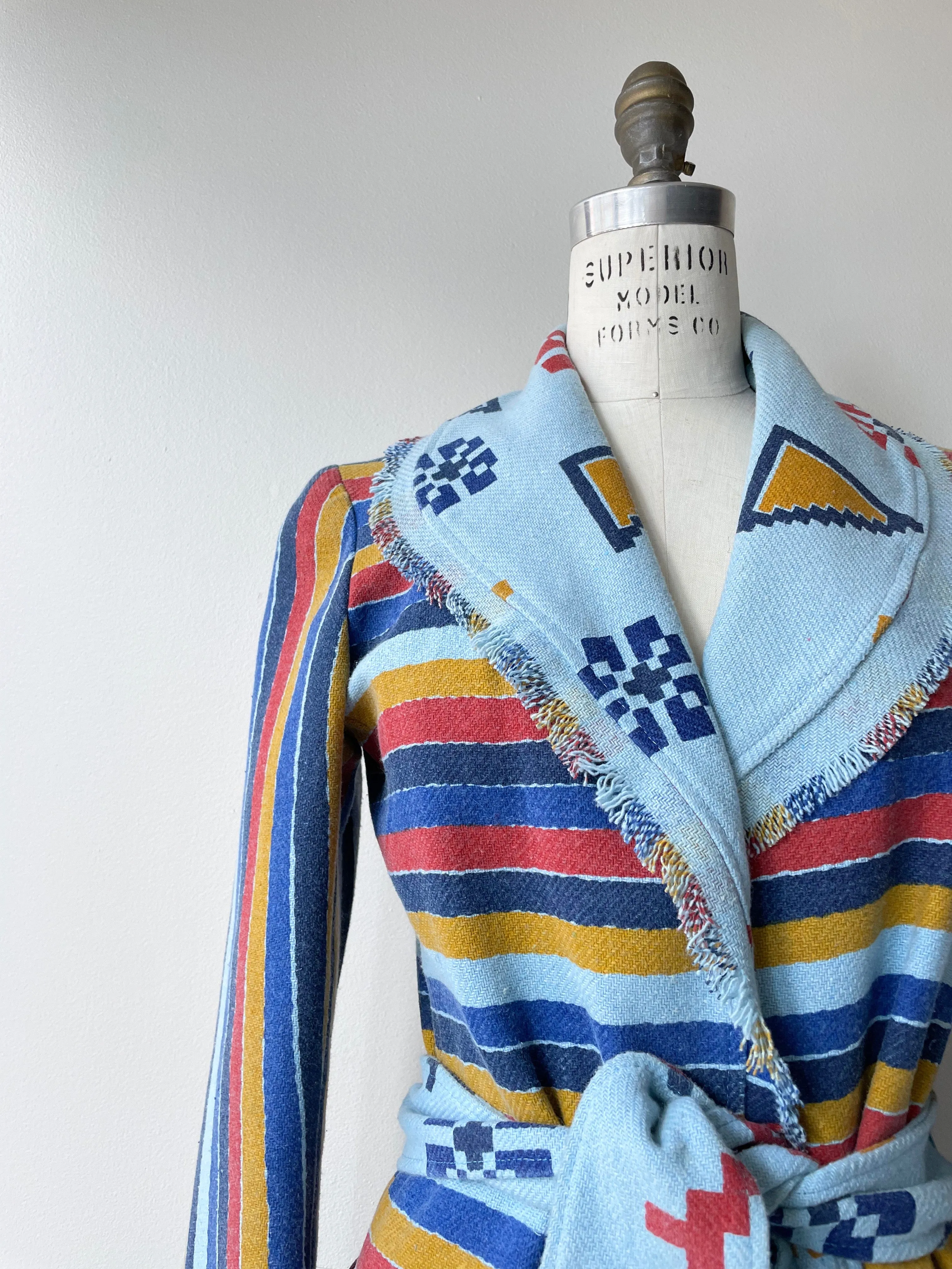 SALE | Vintage Serape Blanket Wrap Coat