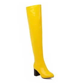 Salwa Patent Boot - Yellow