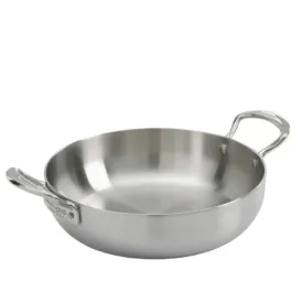 Samuel Groves Classic Stainless Steel Triply Chefs Pan with Side Handles