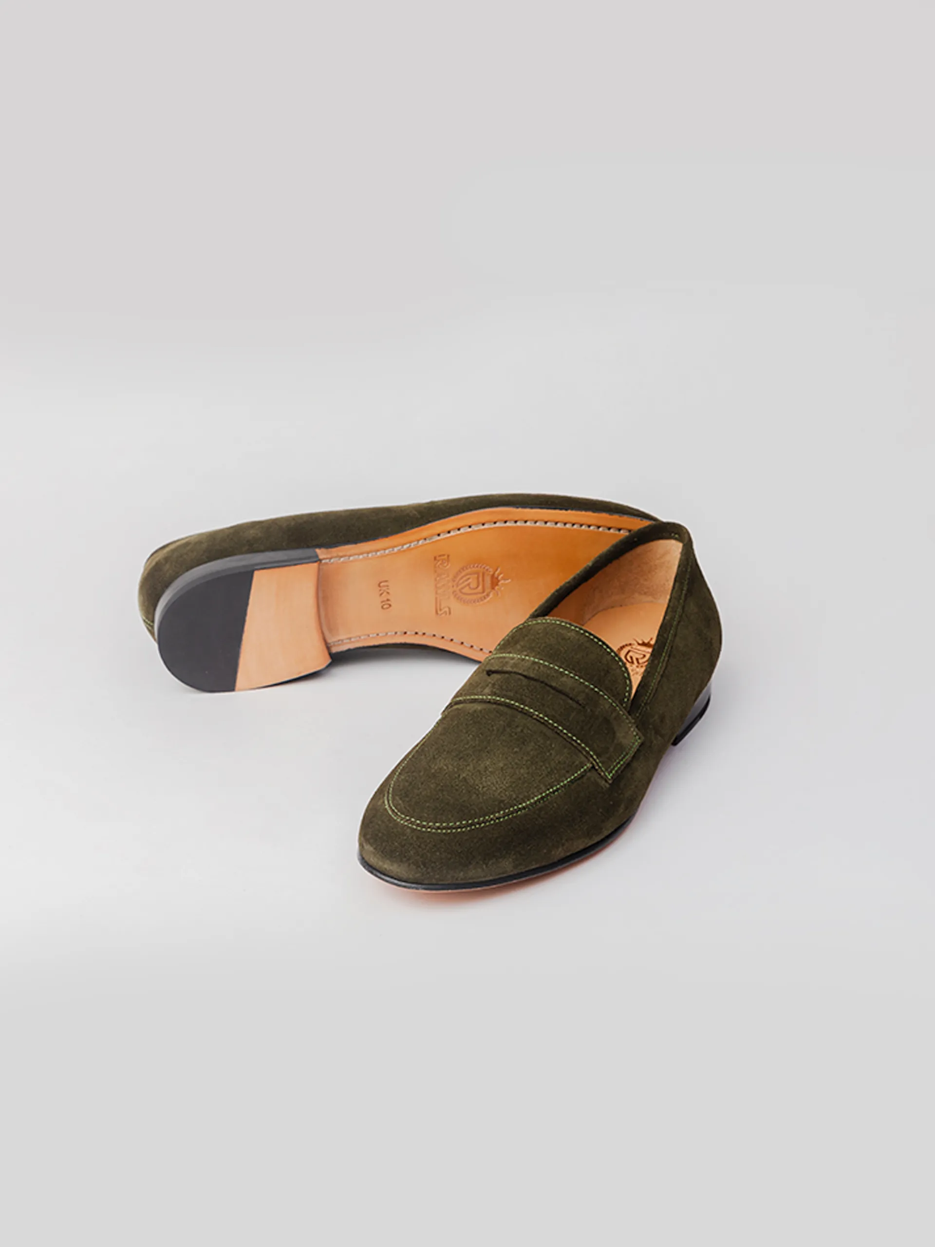 San Penny Loafer - Olive Suede